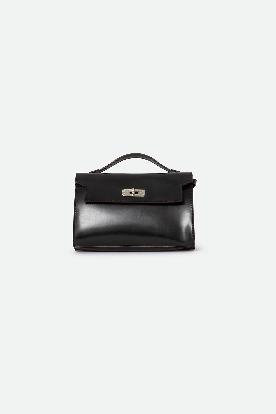 O'HARA HANDBAG IN CORDOVAN LEATHER BLACK - Jarbo
