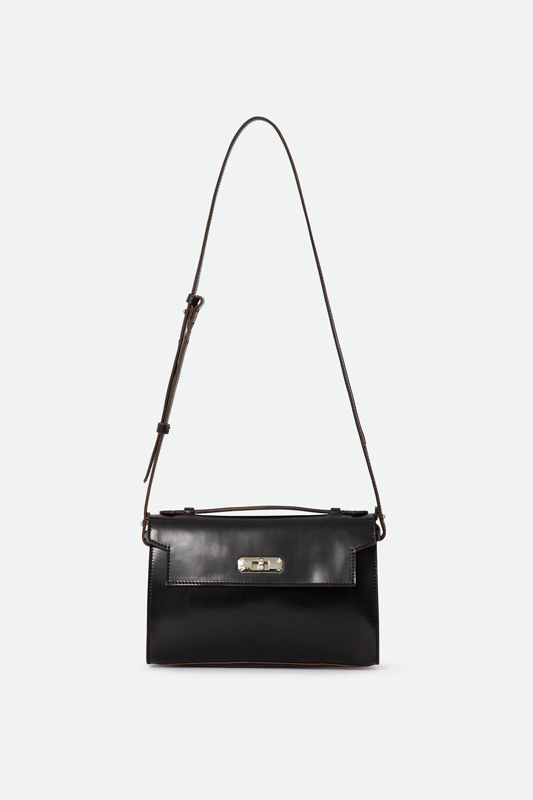 O'HARA HANDBAG IN CORDOVAN LEATHER BLACK - Jarbo