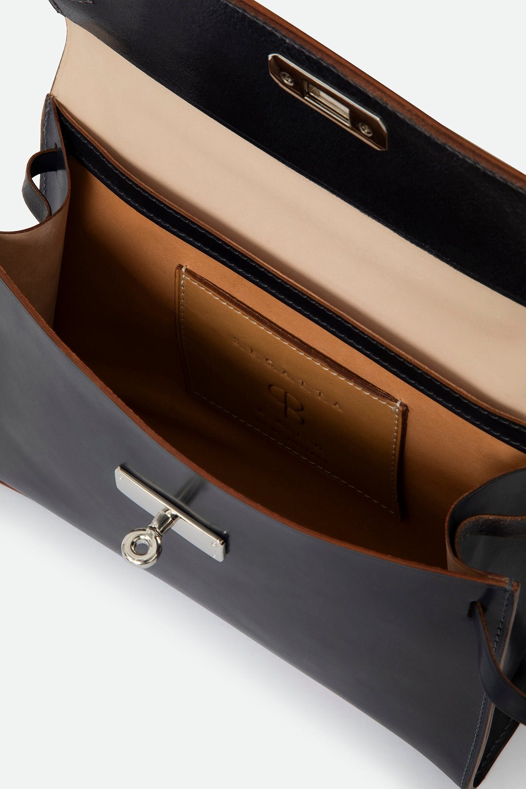 O'HARA HANDBAG IN CORDOVAN LEATHER NAVY - Jarbo
