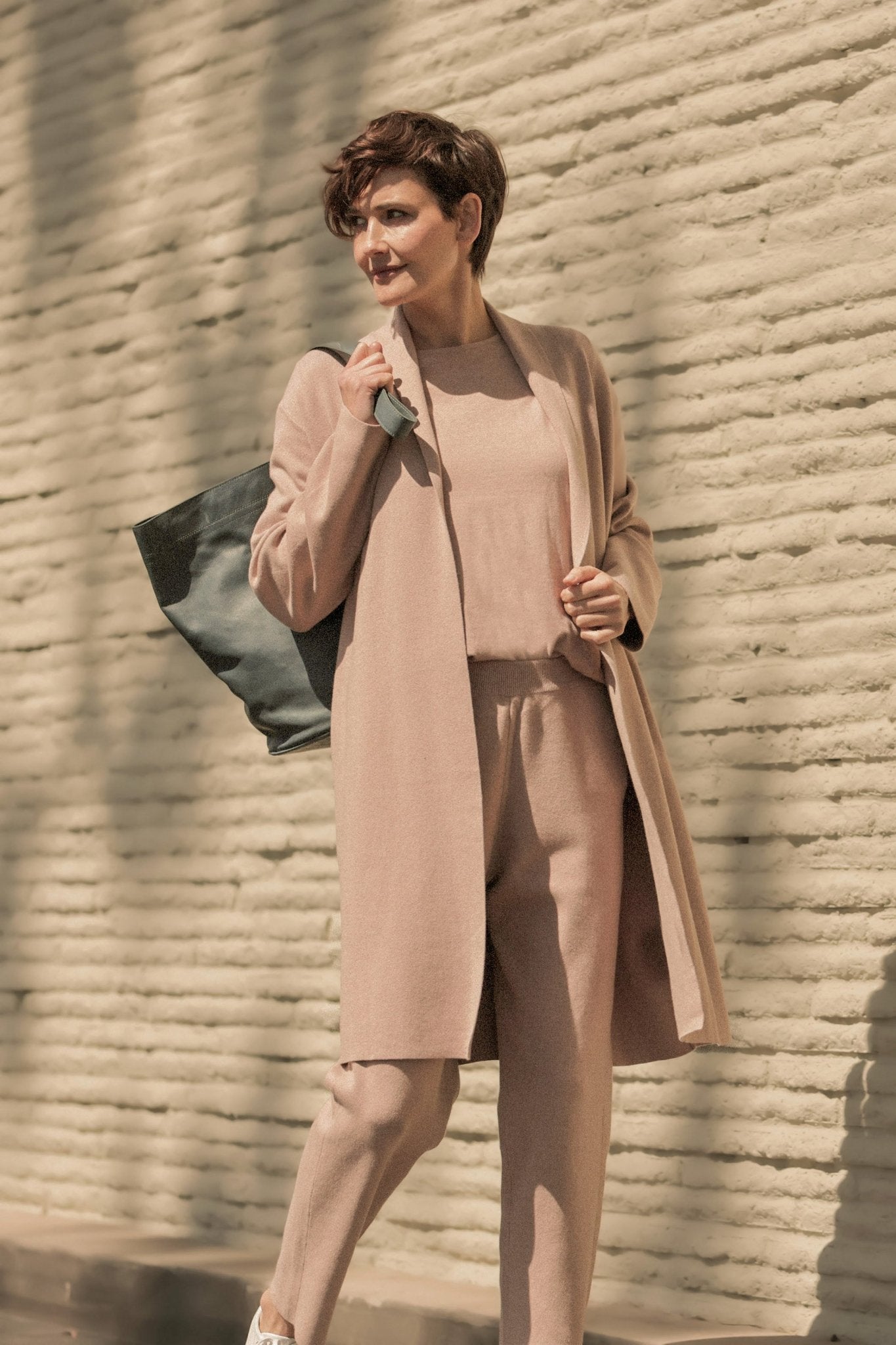 PAIGE PANT IN DOUBLE KNIT HEATHERED PIMA STRETCH