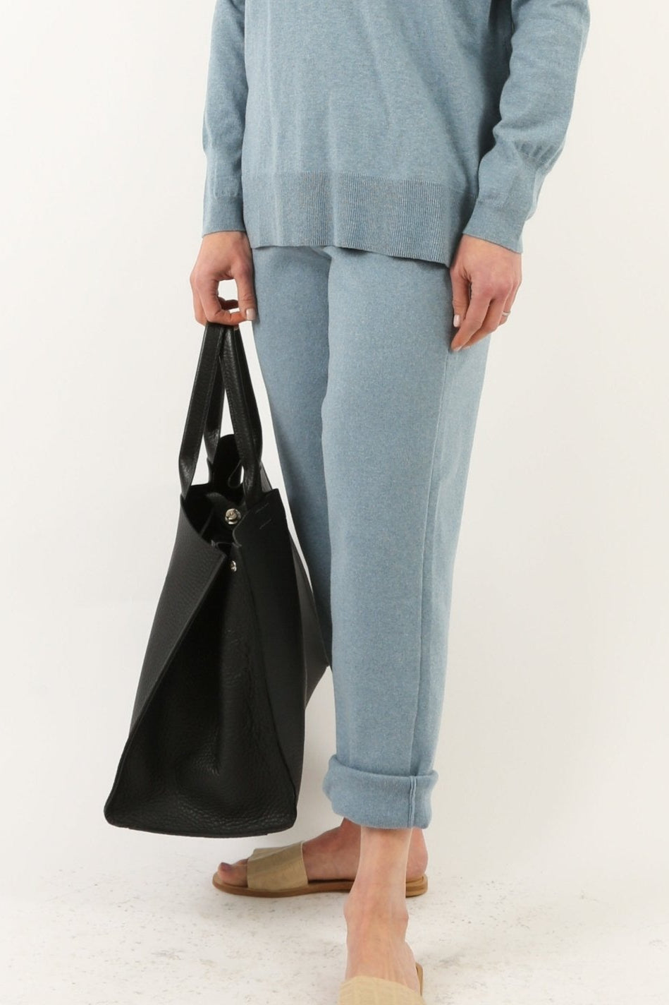 PAIGE PANT IN DOUBLE KNIT HEATHERED PIMA STRETCH