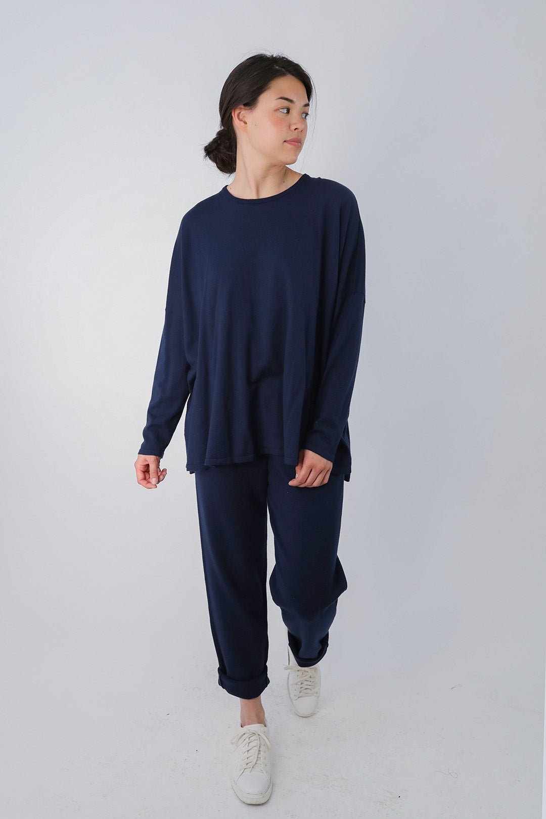 PAIGE PANT IN DOUBLE KNIT HEATHERED PIMA STRETCH