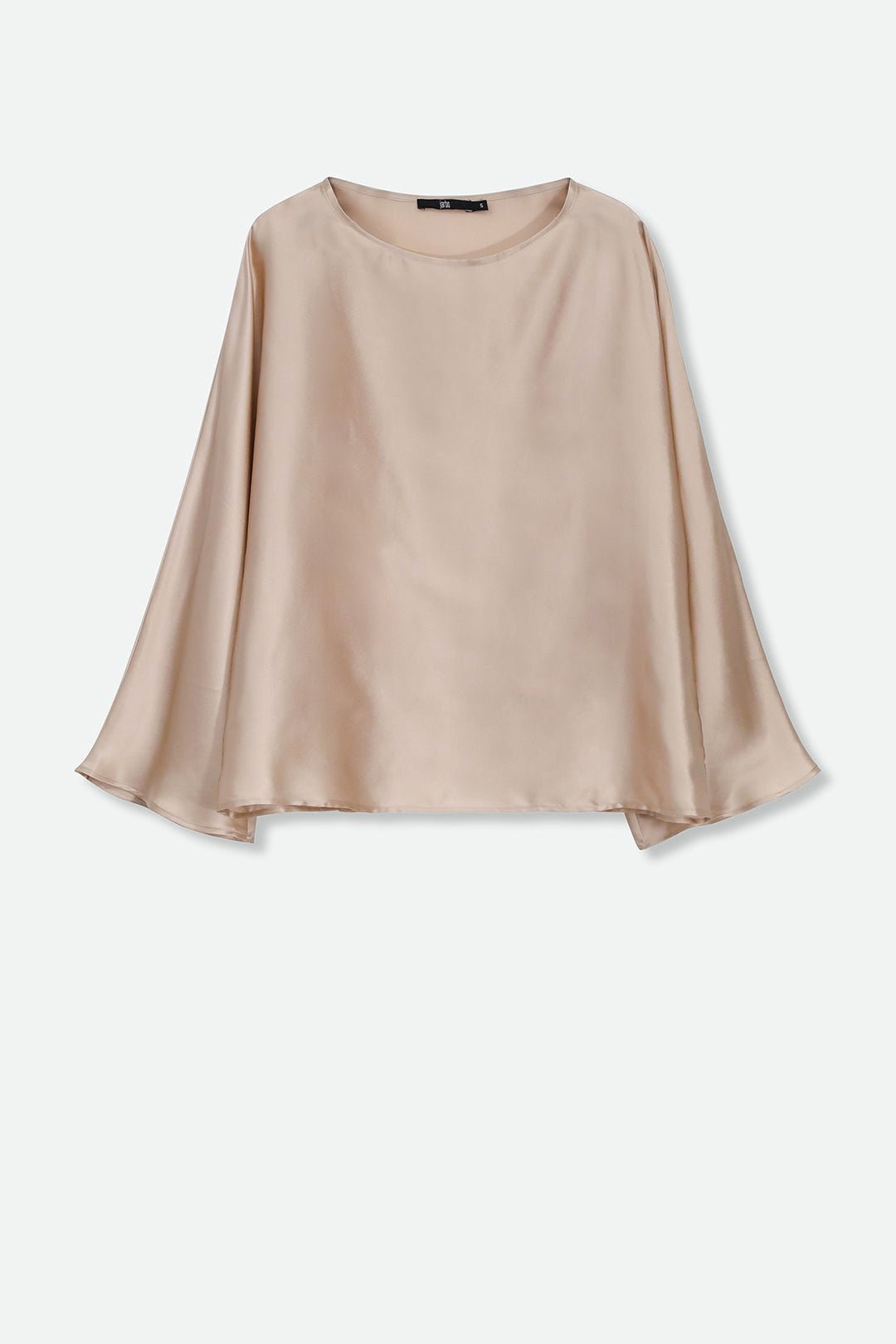 PAOLO BATEAU NECK BLOUSE IN SILK CHARMEUSE - Jarbo