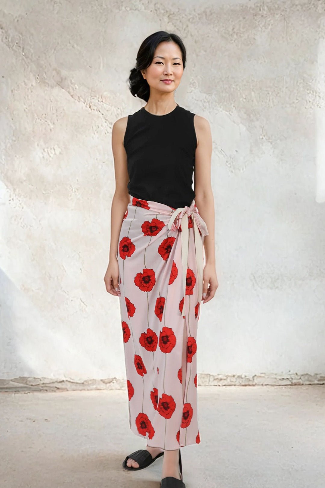 PAREO SKIRT PINK POPPIES - Jarbo
