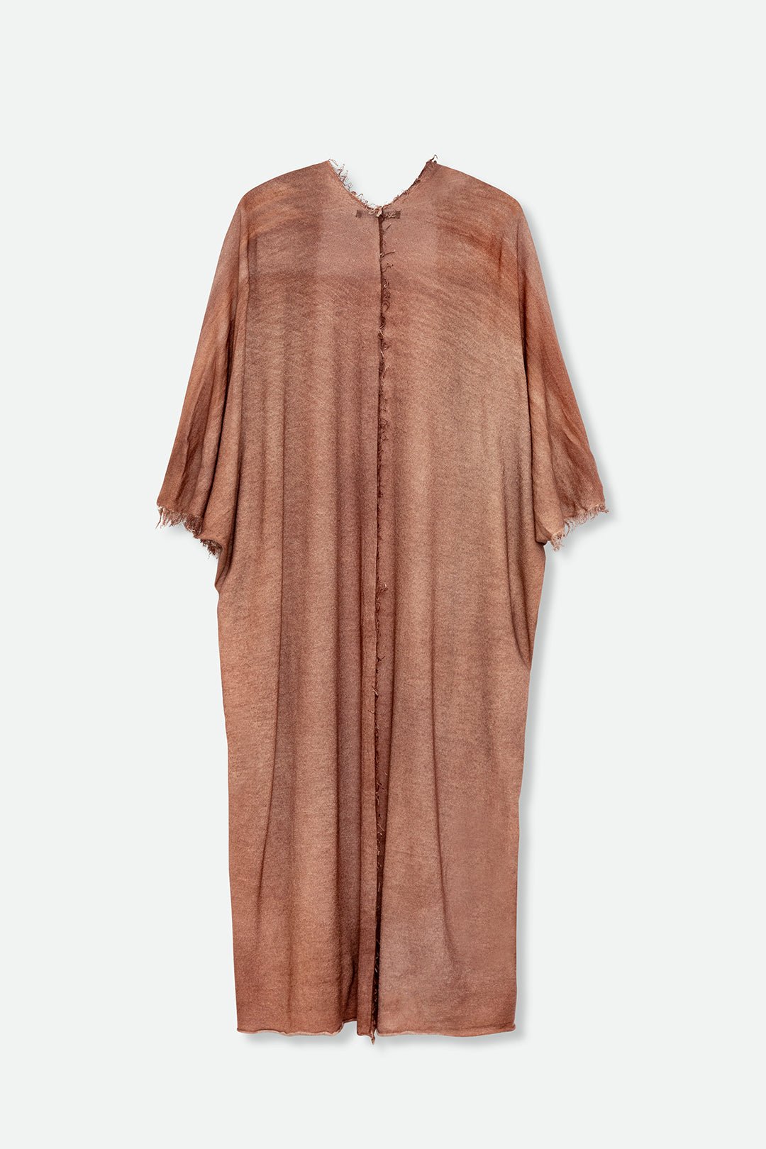 PATNA CARDIGAN IN HAND-DYED CASHMERE EARTHEN BROWN - Jarbo