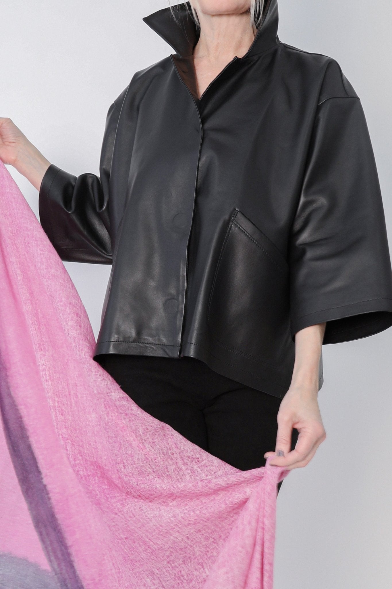 RIMINI LEATHER JACKET IN BLACK - Jarbo