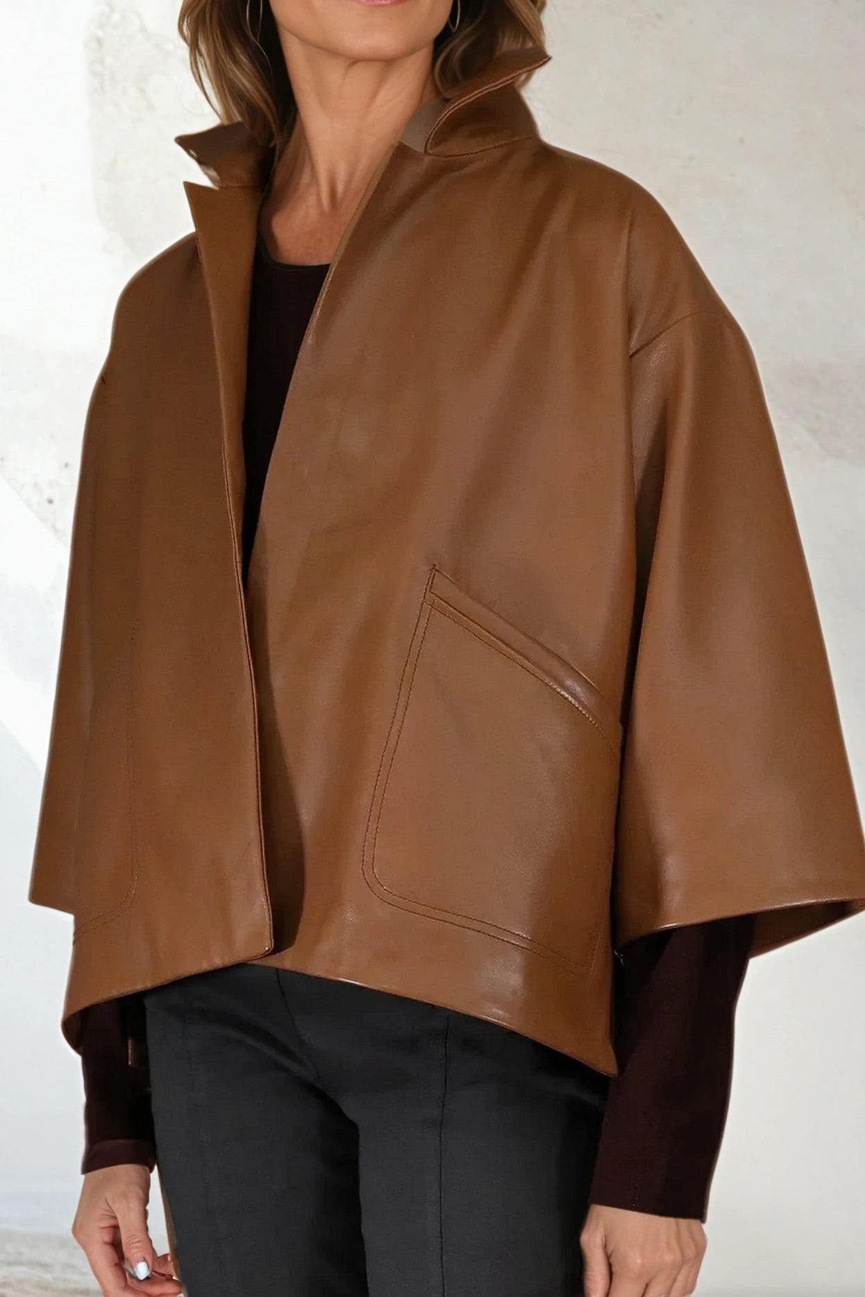 RIMINI LEATHER JACKET IN CAMEL - Jarbo