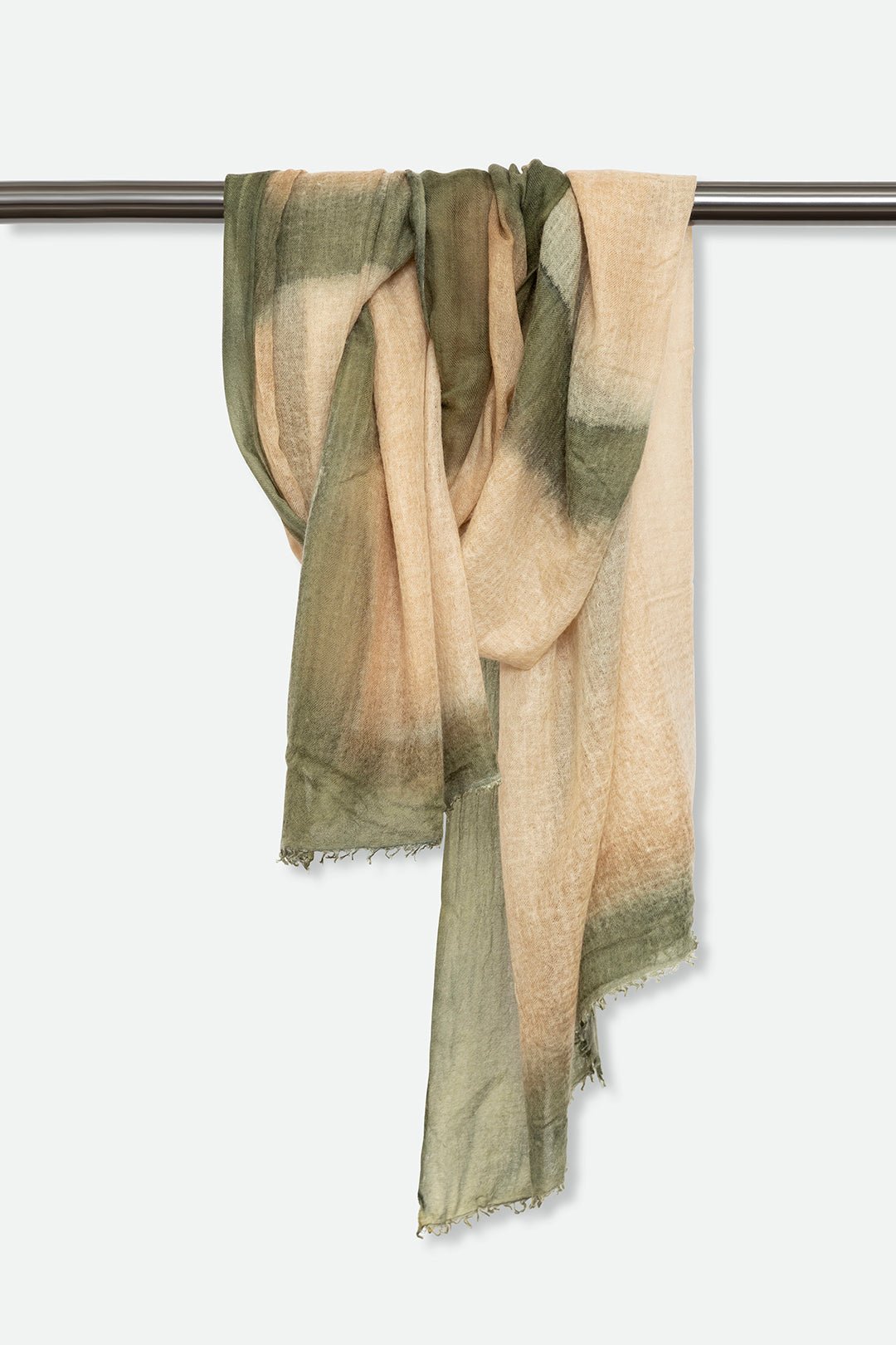 ROPE KHAKI SCARF IN HAND DYED CASHMERE - Jarbo