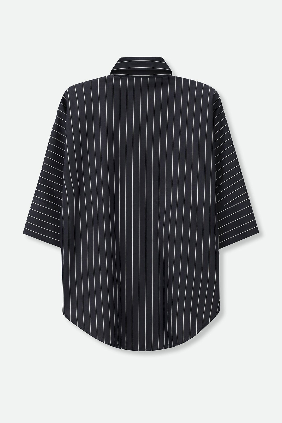 SAHANA DOLMAN IN ITALIAN COTTON CHARCOAL STRIPE JACQUARD - Jarbo
