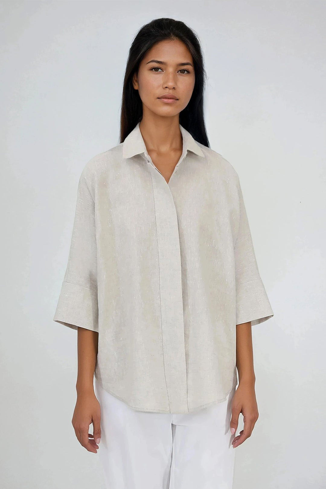 SAHANA DOLMAN SHIRT IN LINEN - Jarbo