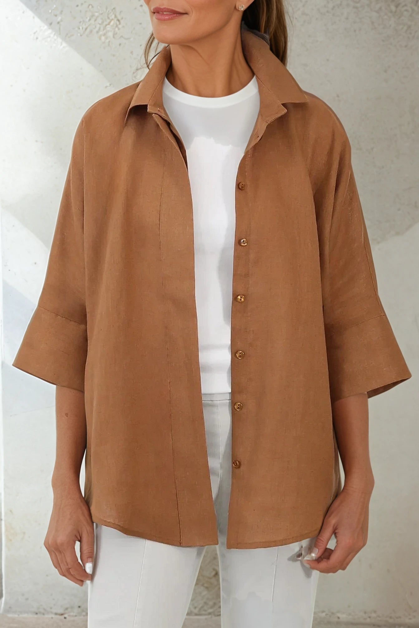 SAHANA DOLMAN SHIRT IN LINEN - Jarbo