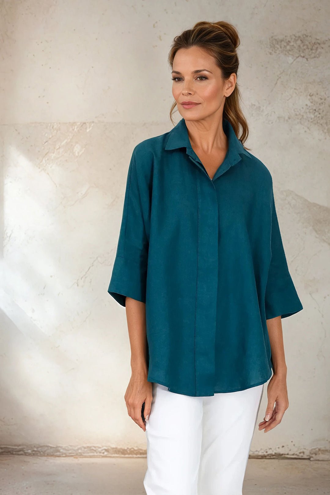 SAHANA DOLMAN SHIRT IN LINEN - Jarbo