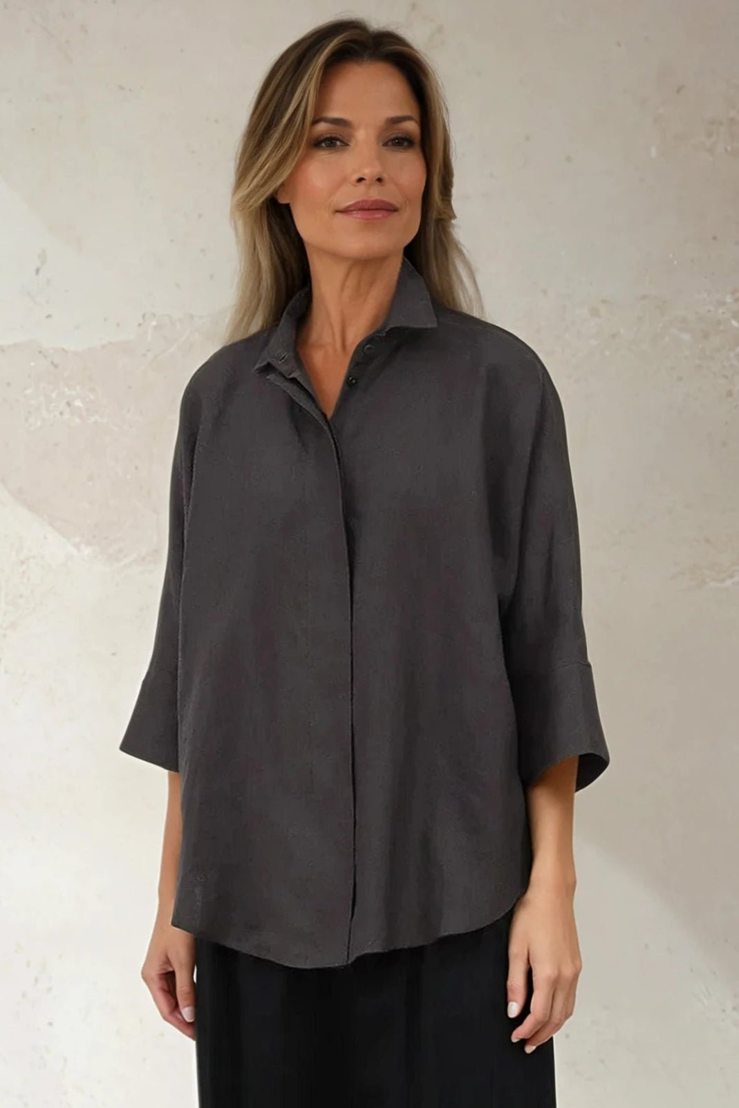 SAHANA DOLMAN SHIRT IN LINEN - Jarbo