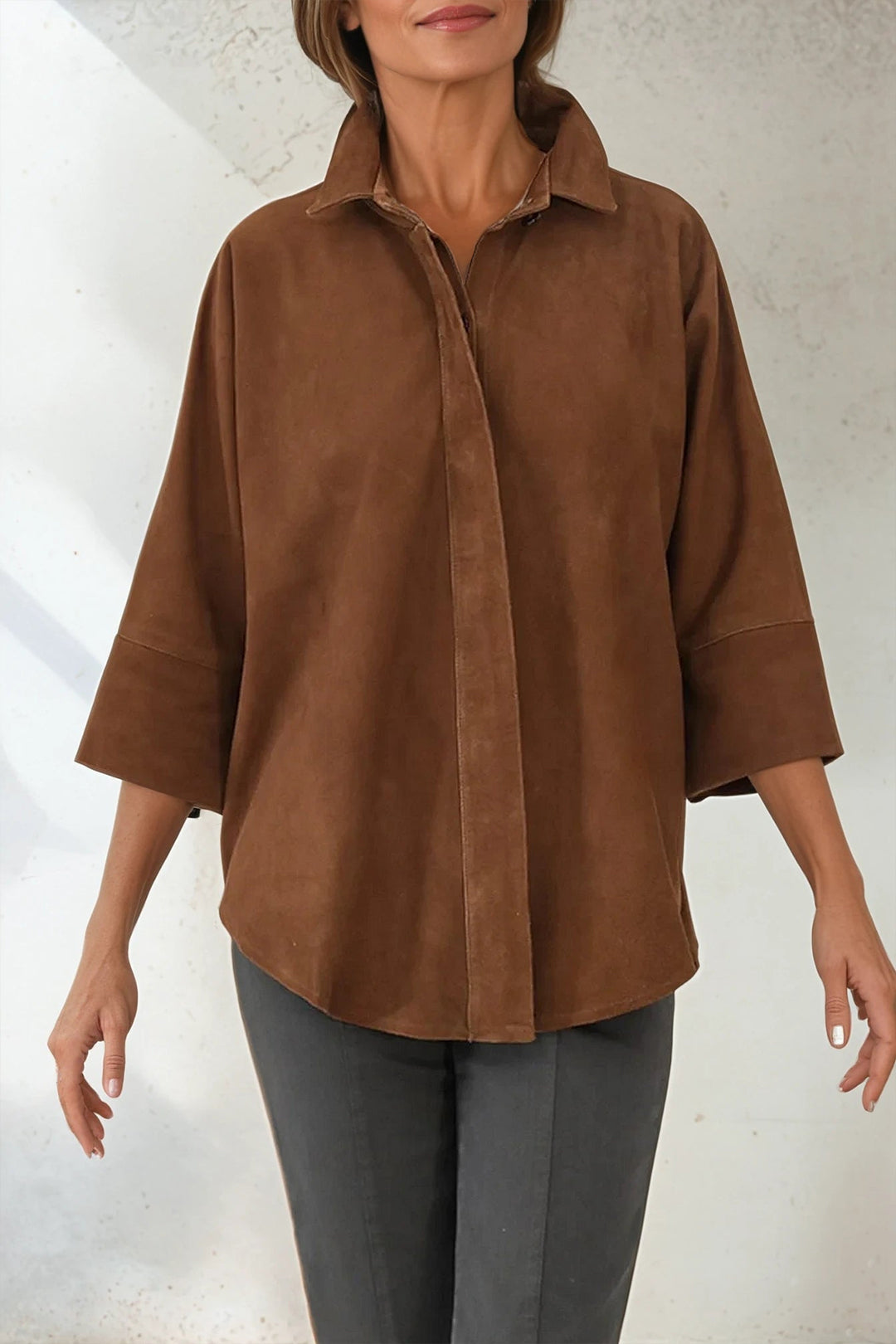 SAHANA DOLMAN IN TOBACCO SADDLE SUEDE