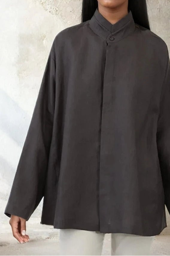 SAIGE OVERSIZE SHIRT IN ITALIAN LINEN - Jarbo