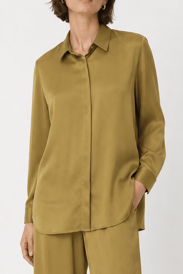 SAINT SHIRT WITH TIE IN SILK CHARMEUSE - Jarbo