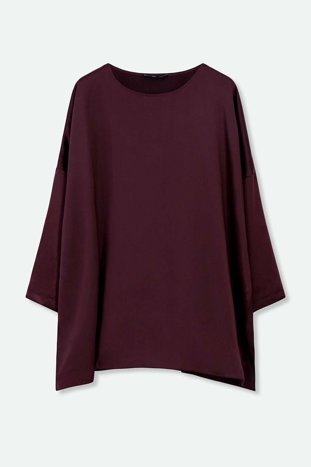 SAMIRA ONE - SIZE TUNIC IN SILK CHARMEUSE BORDEAUX - Jarbo
