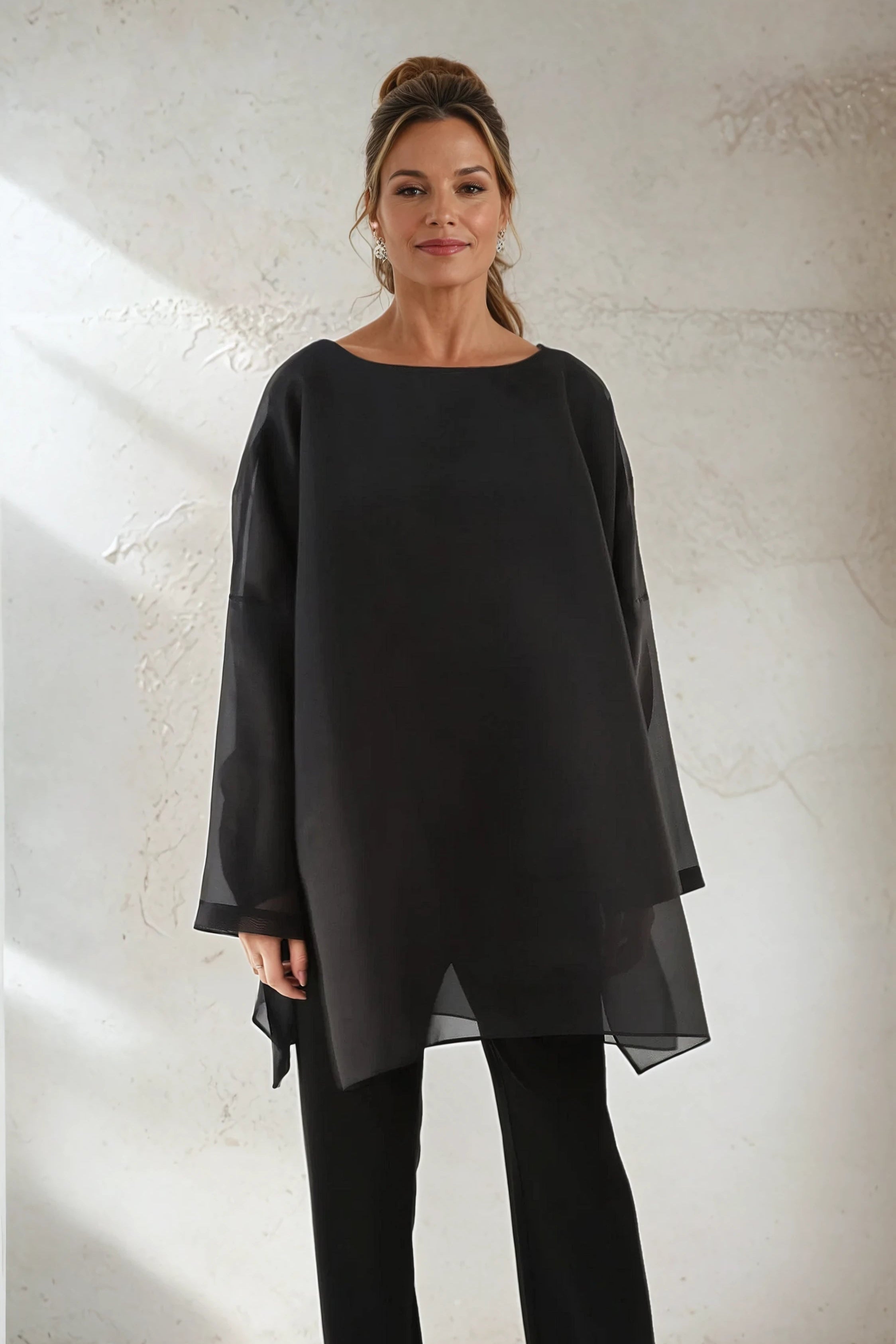 SAMIRA ONE - SIZE TUNIC IN SILK ORGANZA - Jarbo