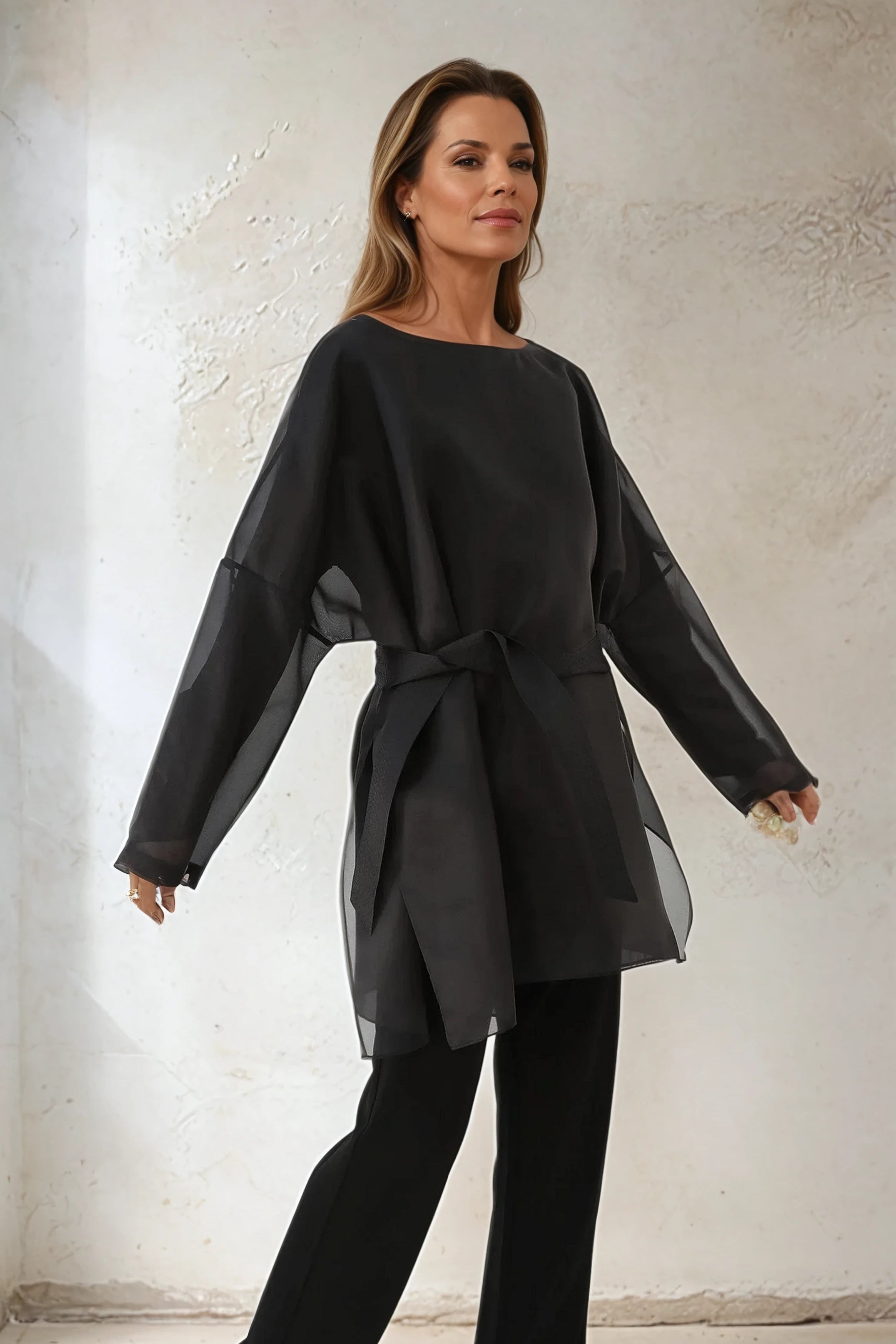 SAMIRA ONE - SIZE TUNIC IN SILK ORGANZA - Jarbo