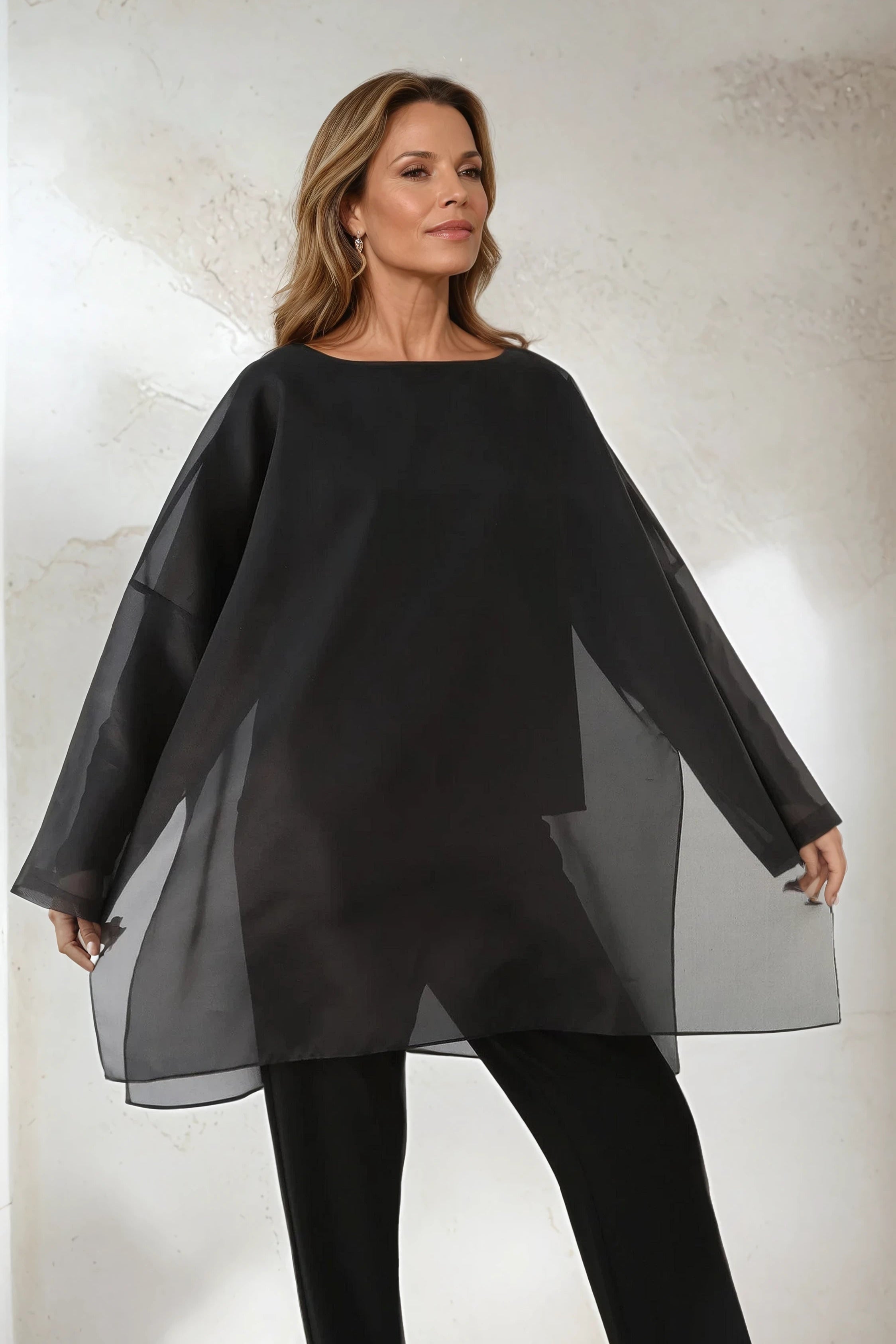 SAMIRA ONE - SIZE TUNIC IN SILK ORGANZA - Jarbo
