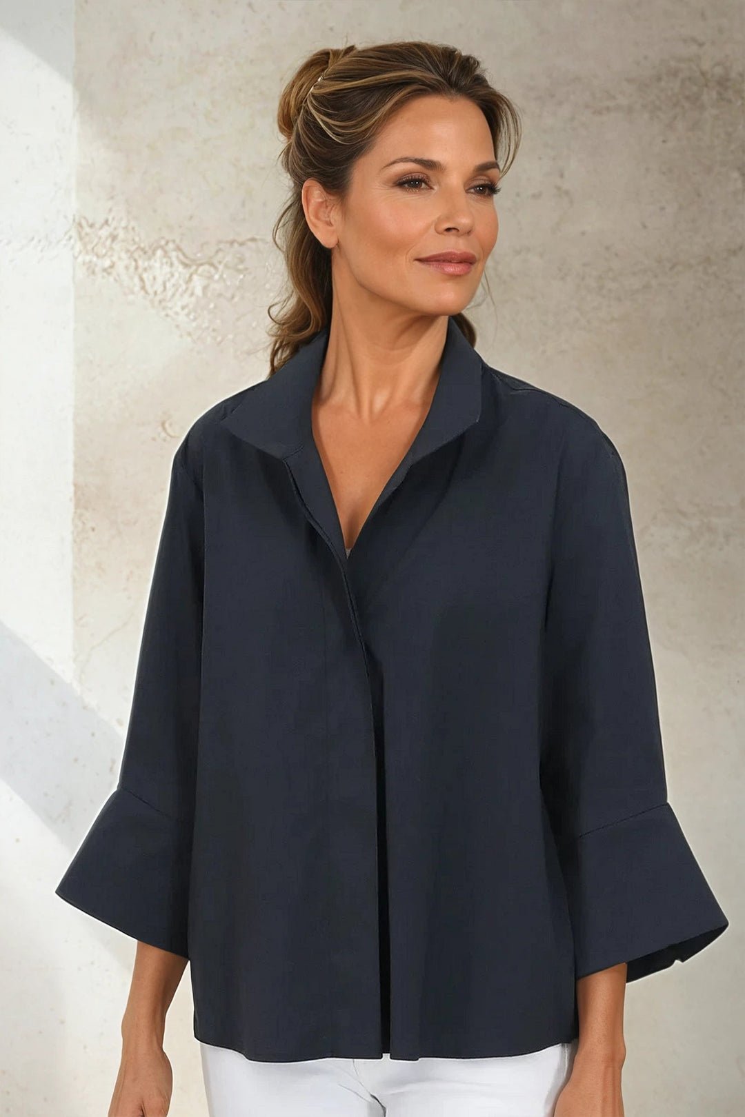 SANDRINE WIDE - CUFF SHIRT IN ITALIAN COTTON POPLIN - Jarbo