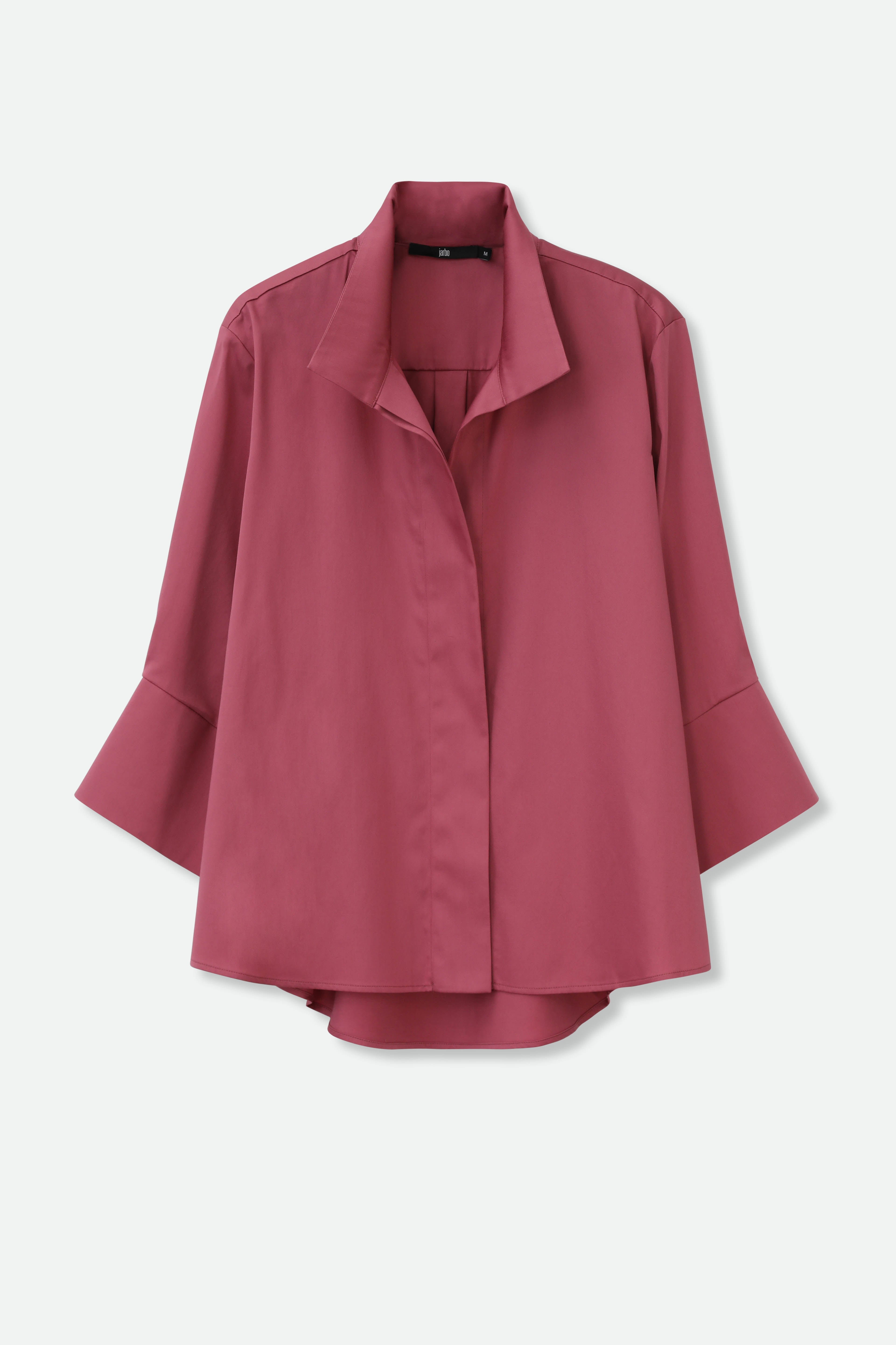 SANDRINE WIDE-CUFF SHIRT IN ITALIAN COTTON STRETCH - Jarbo