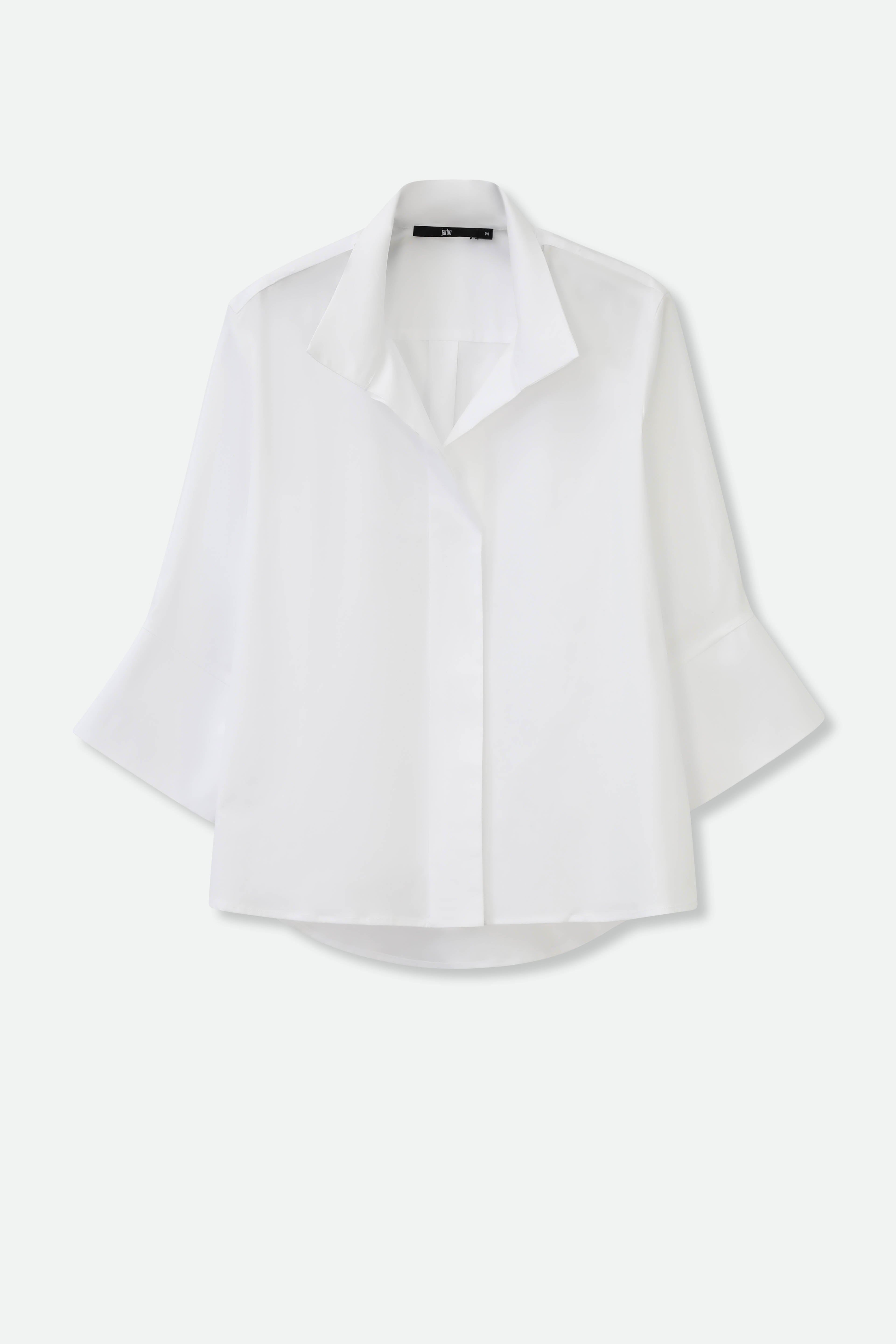 SANDRINE WIDE-CUFF SHIRT IN ITALIAN COTTON STRETCH - Jarbo