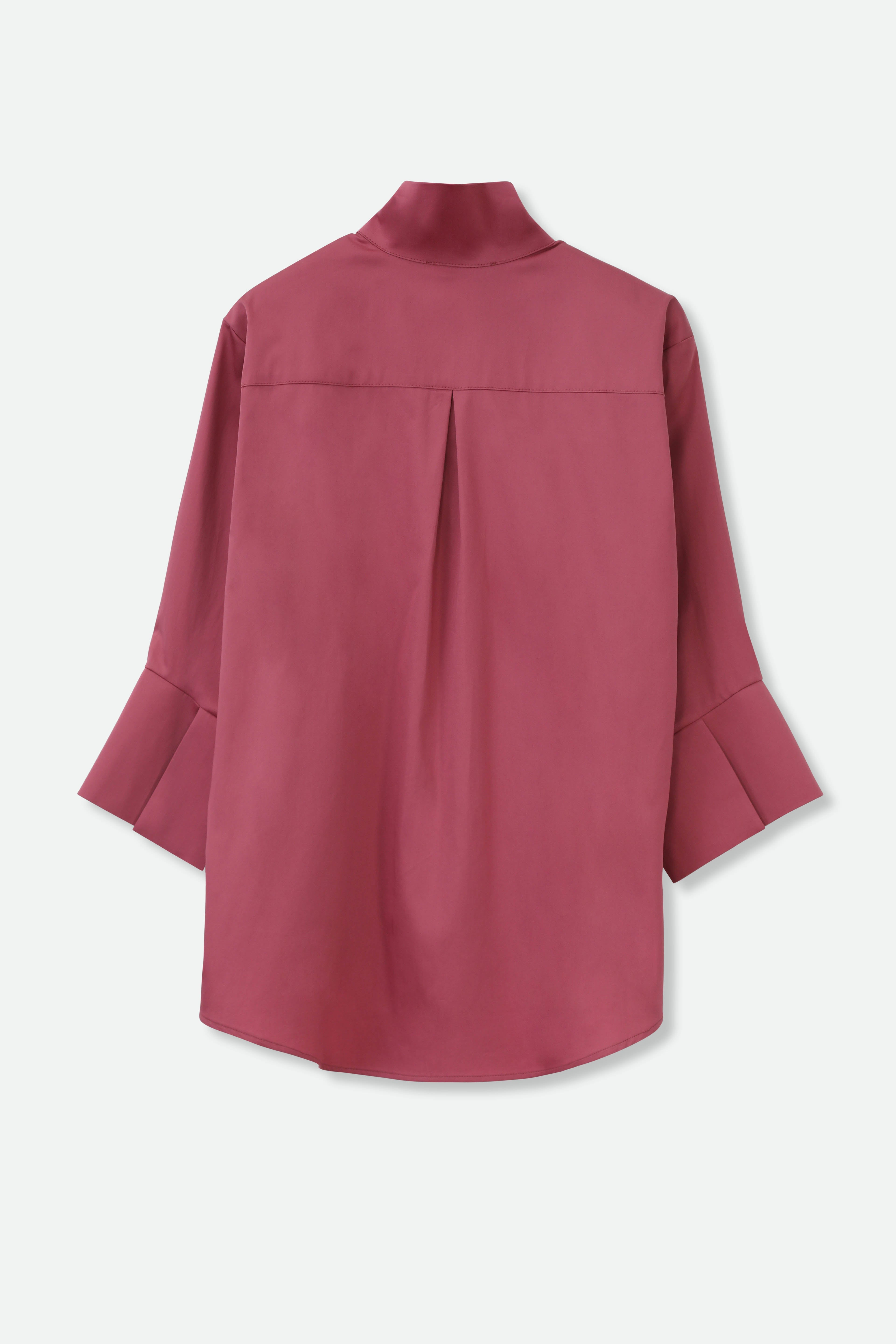 SANDRINE WIDE-CUFF SHIRT IN ITALIAN COTTON STRETCH - Jarbo