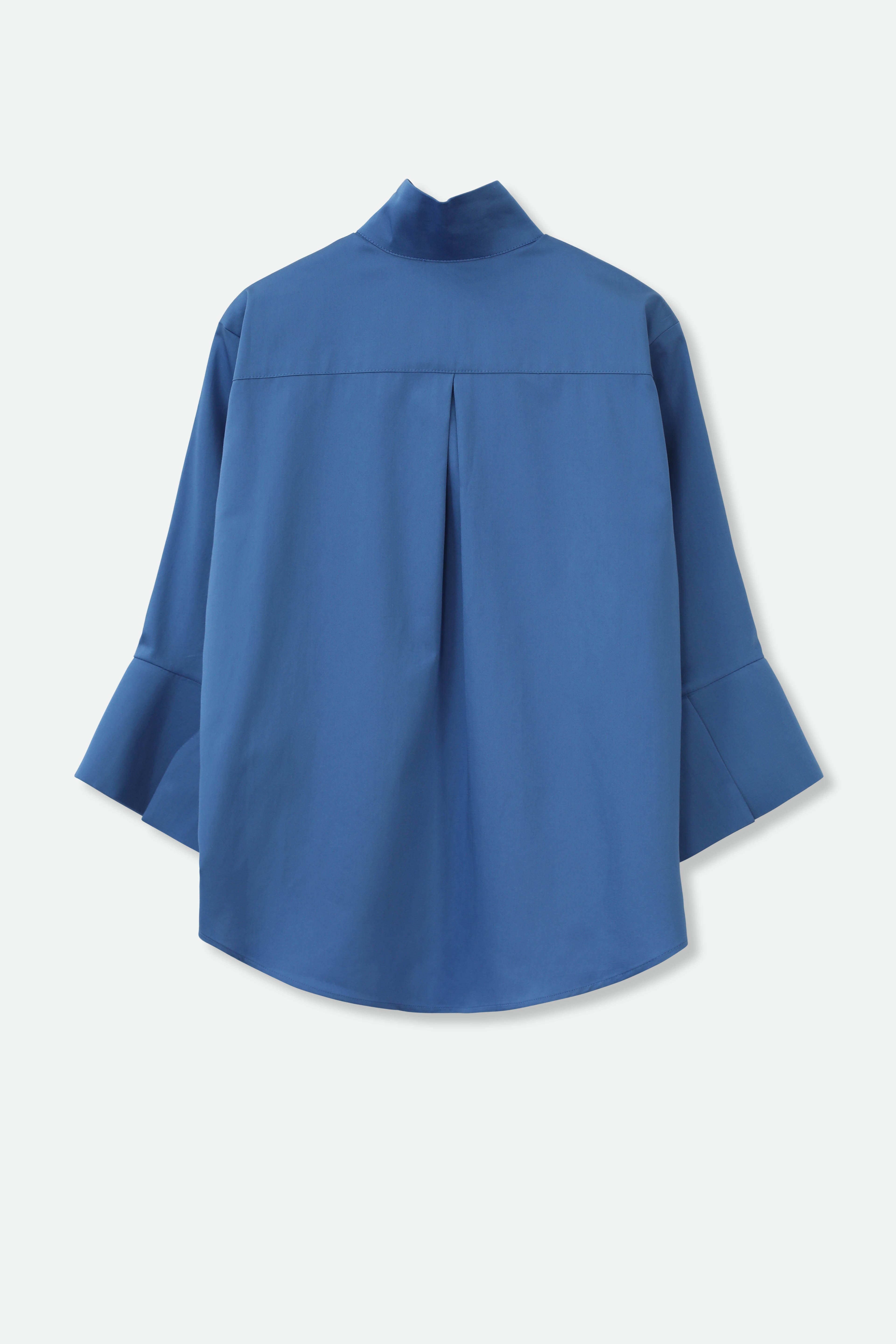 SANDRINE WIDE-CUFF SHIRT IN ITALIAN COTTON STRETCH - Jarbo