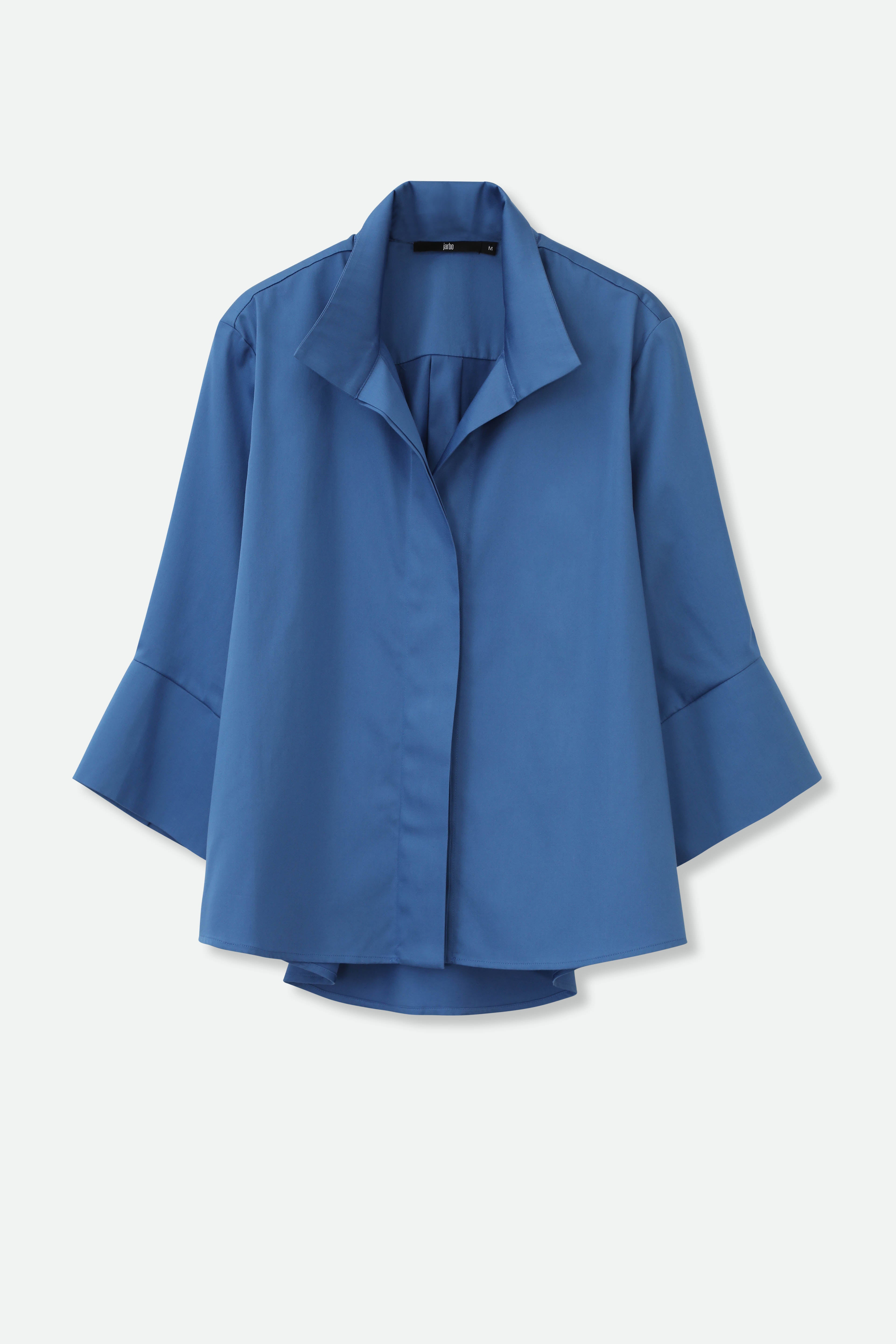 SANDRINE WIDE-CUFF SHIRT IN ITALIAN COTTON STRETCH - Jarbo