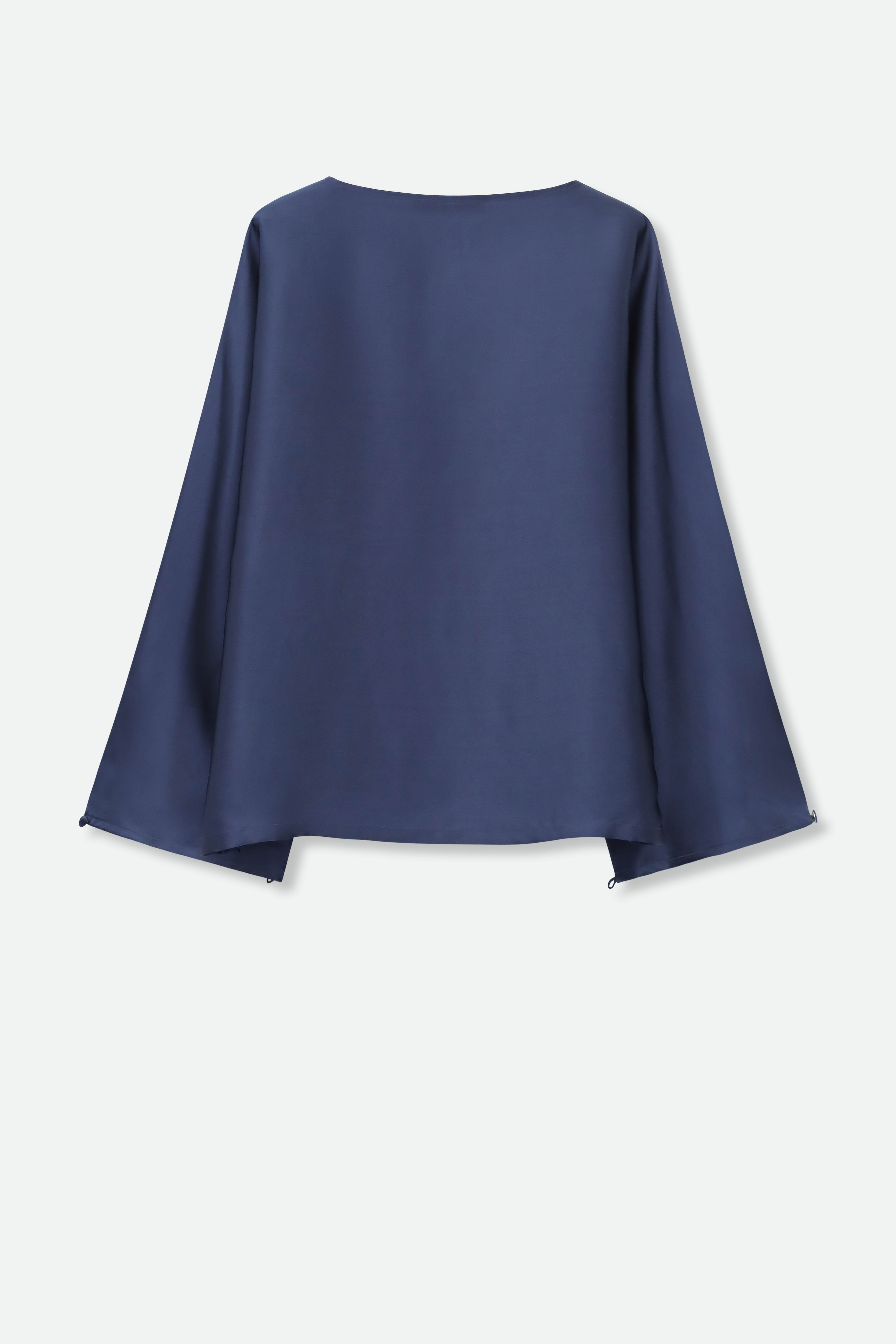 SARA WIDE ARM BLOUSE IN SILK CHARMEUSE - Jarbo