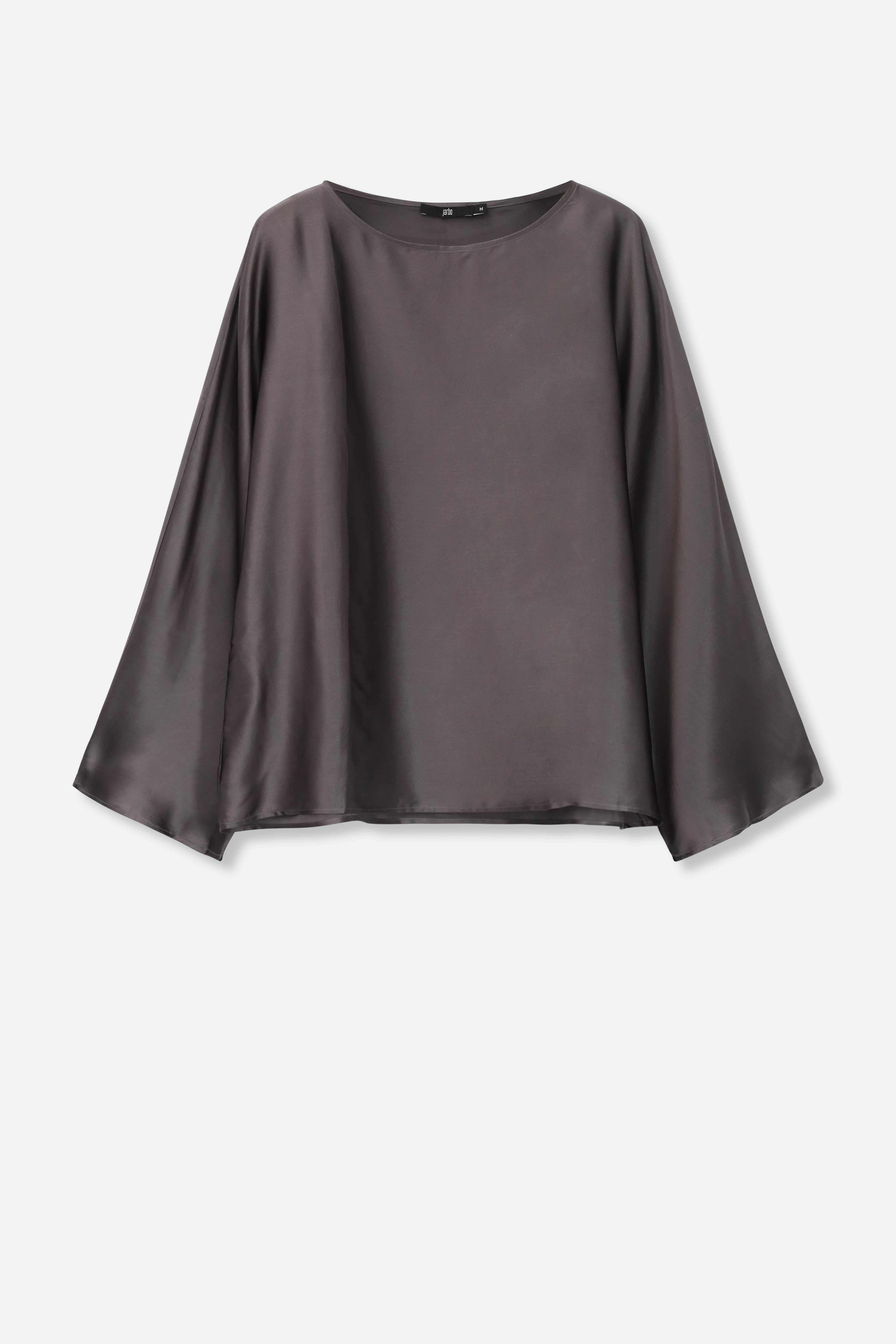 SARA WIDE ARM BLOUSE IN SILK CHARMEUSE - Jarbo