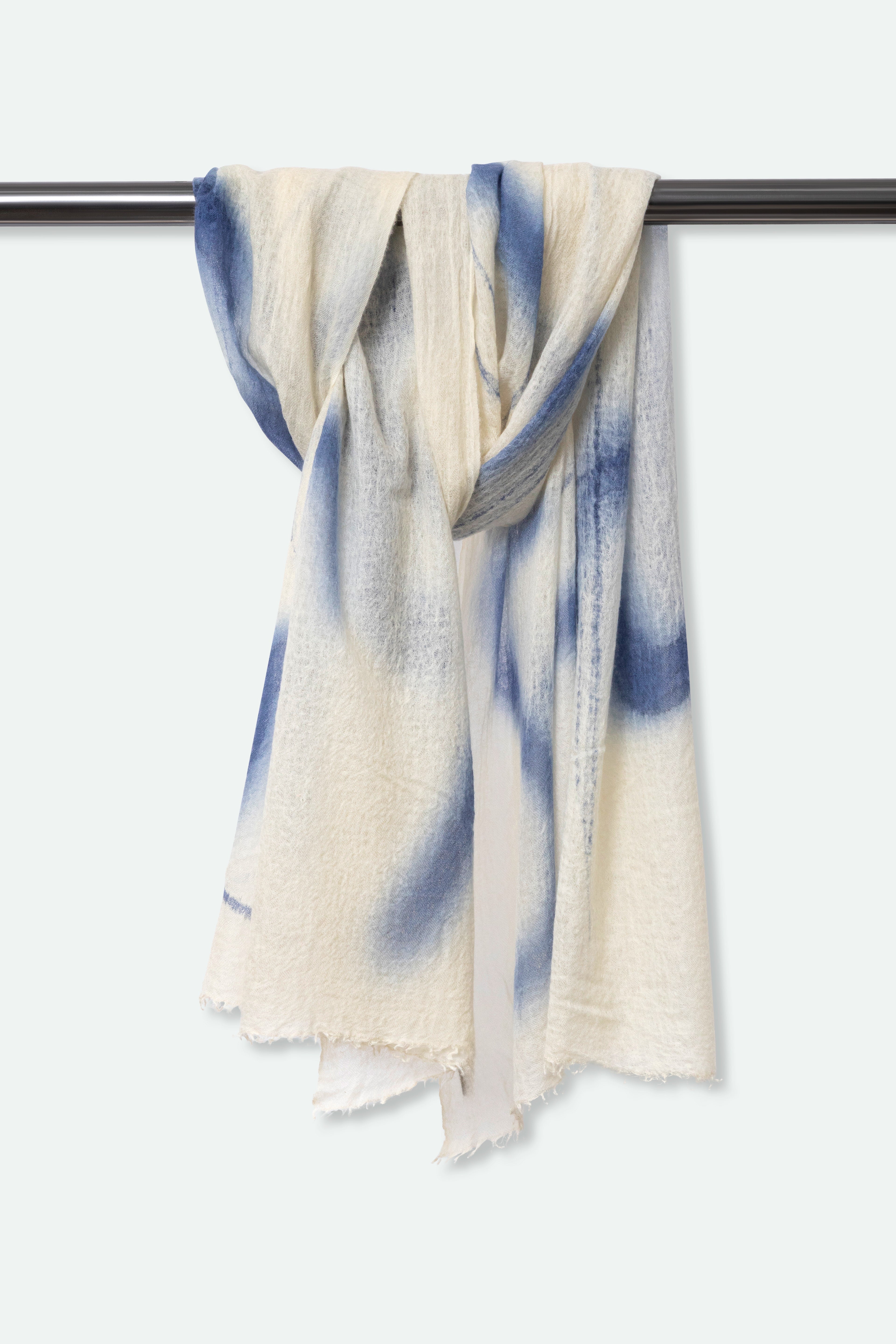 SCARABOCCHIO BLU SCARF IN HAND DYED CASHMERE - Jarbo