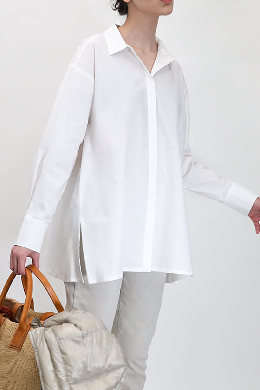 SELLA SHIRT IN ITALIAN COTTON POPLIN WHITE - Jarbo