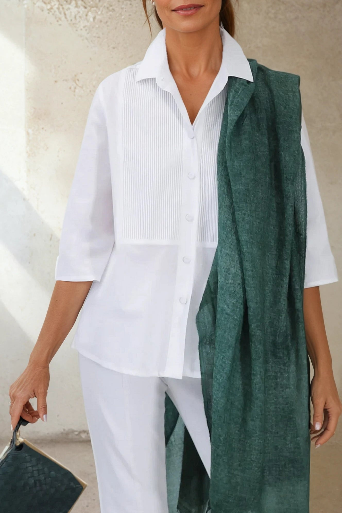 SERENADE MICRO PLEAT CAMP SHIRT ITALIAN COTTON - Jarbo