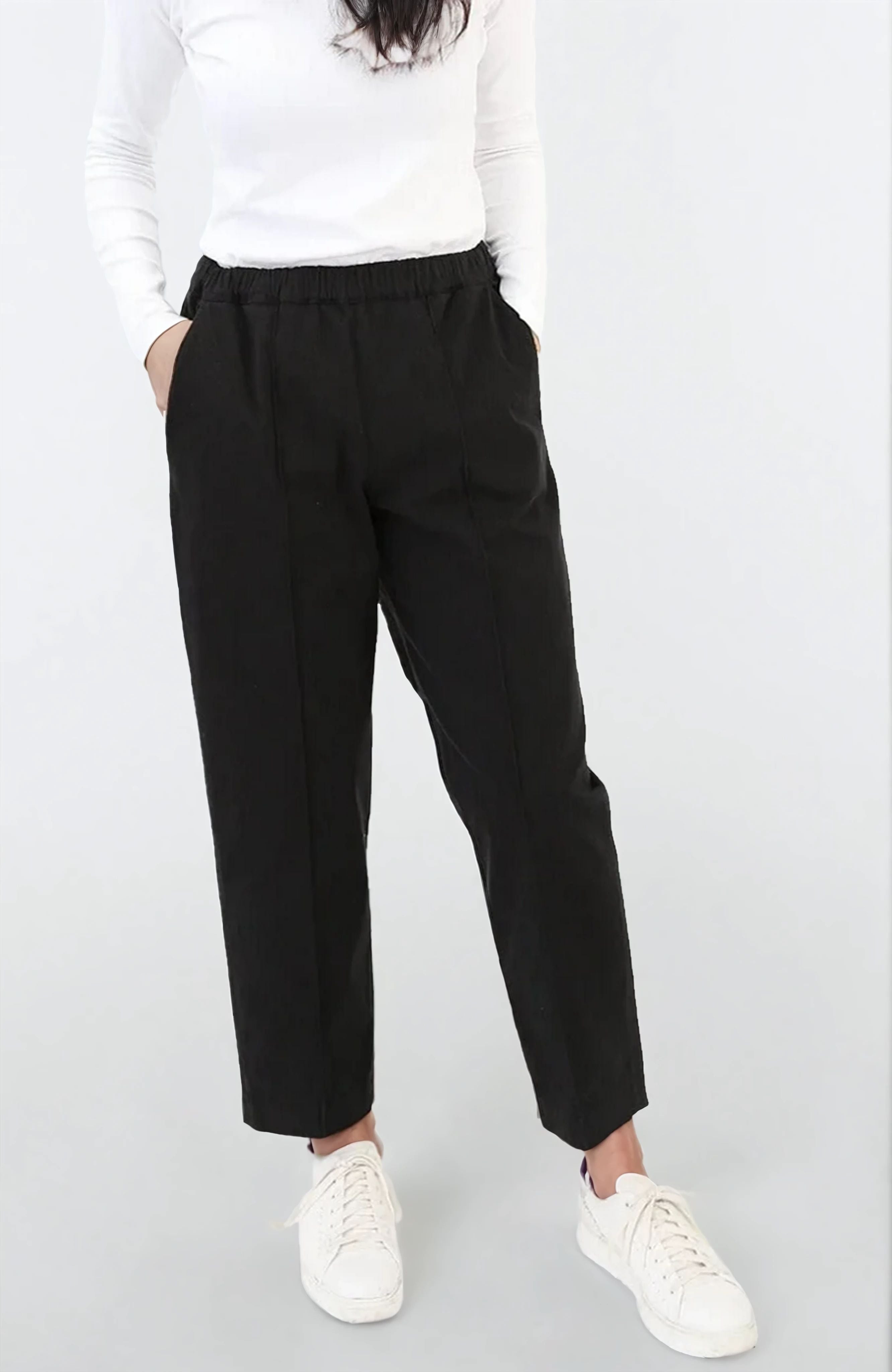 SHAY PULL - ON PANT IN GARMENT WASHED COTTON - Jarbo