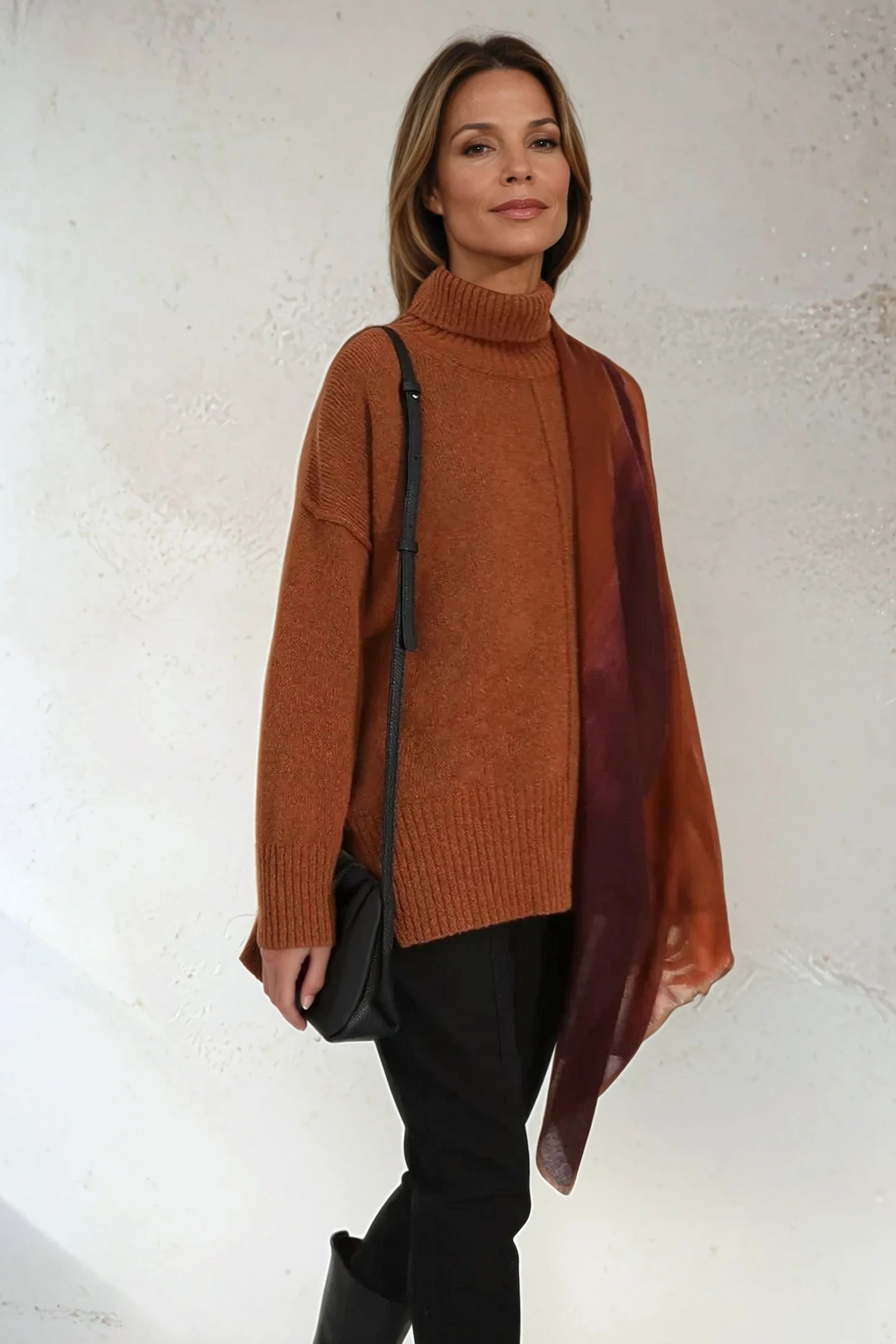 SHELBY FOLDED HIGH NECK IN ITALIAN LOFTY MERINO CASHMERE YARN