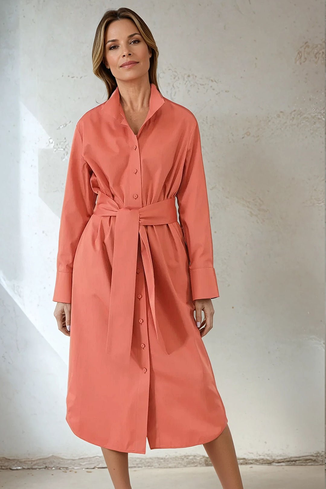 SHIRTDRESS IN PREMIUM ITALIAN COTTON - Jarbo