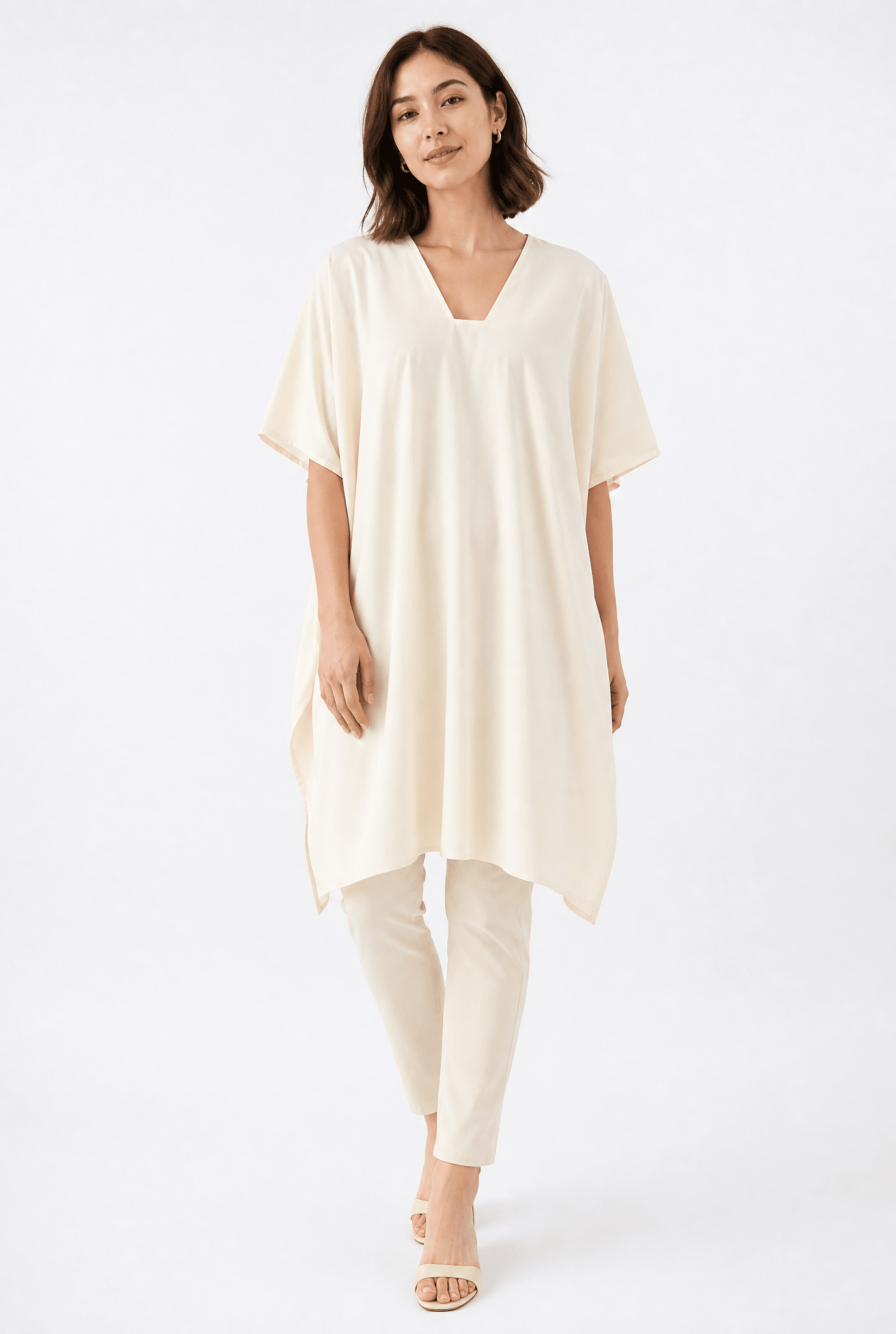 SIA KAFTAN IN ITALIAN COTTON VOILE - Jarbo