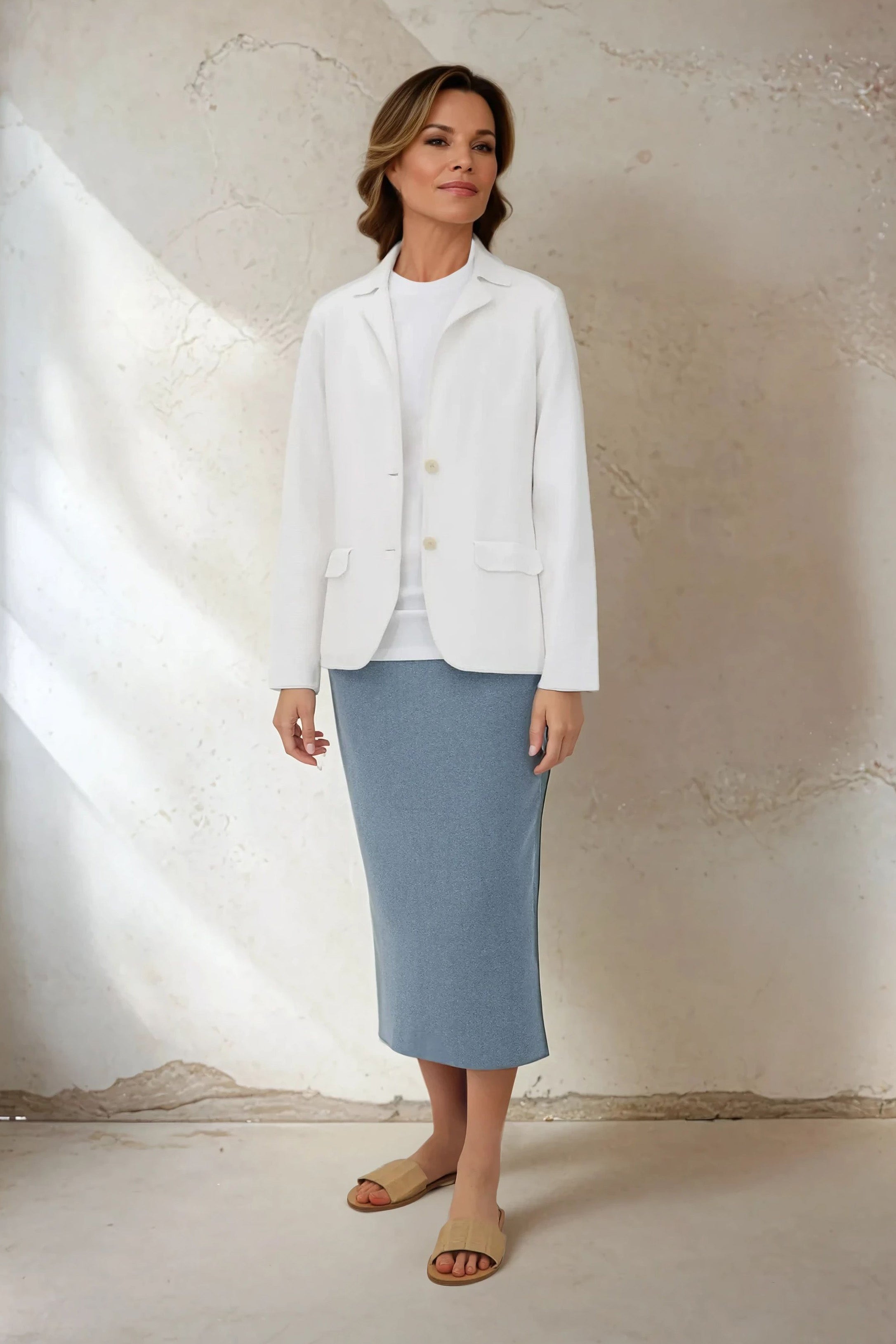 SICILY PENCIL SKIRT IN KNIT PIMA COTTON STRETCH - Jarbo