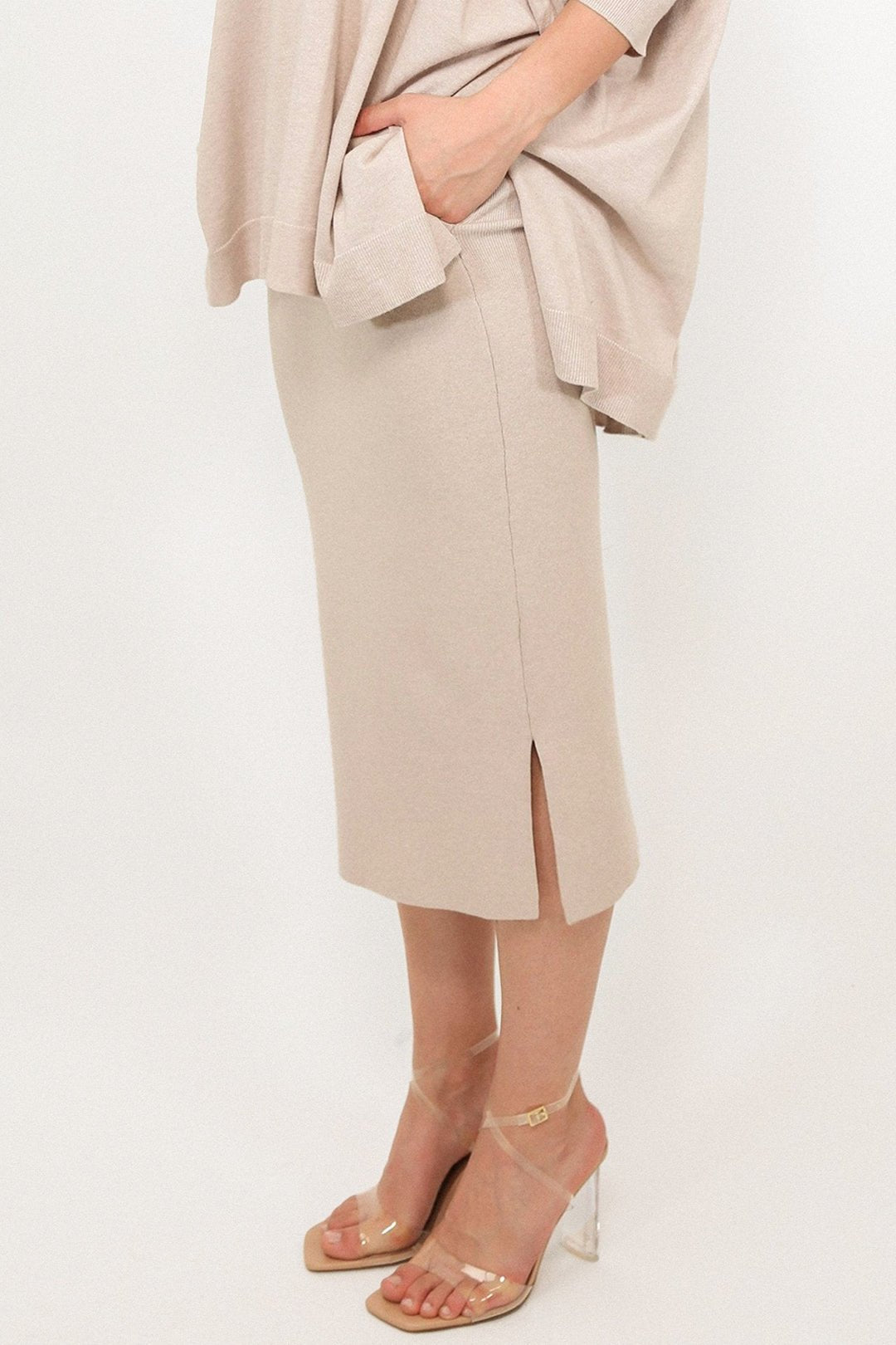 SICILY PENCIL SKIRT IN KNIT PIMA COTTON STRETCH - Jarbo