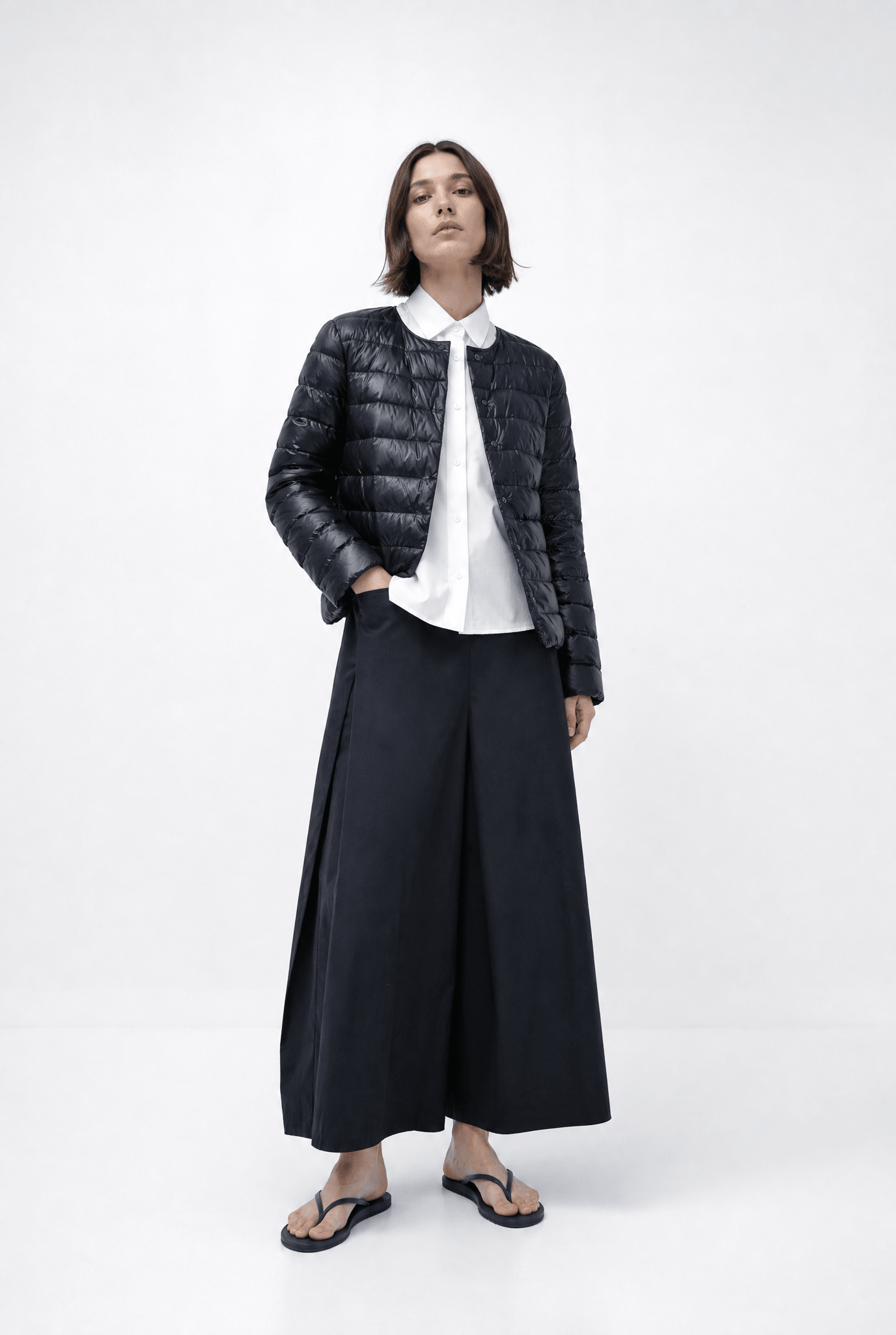 SIGNE BACK PLEATED SHIRT IN ITALIAN COTTON POPLIN STRETCH - Jarbo