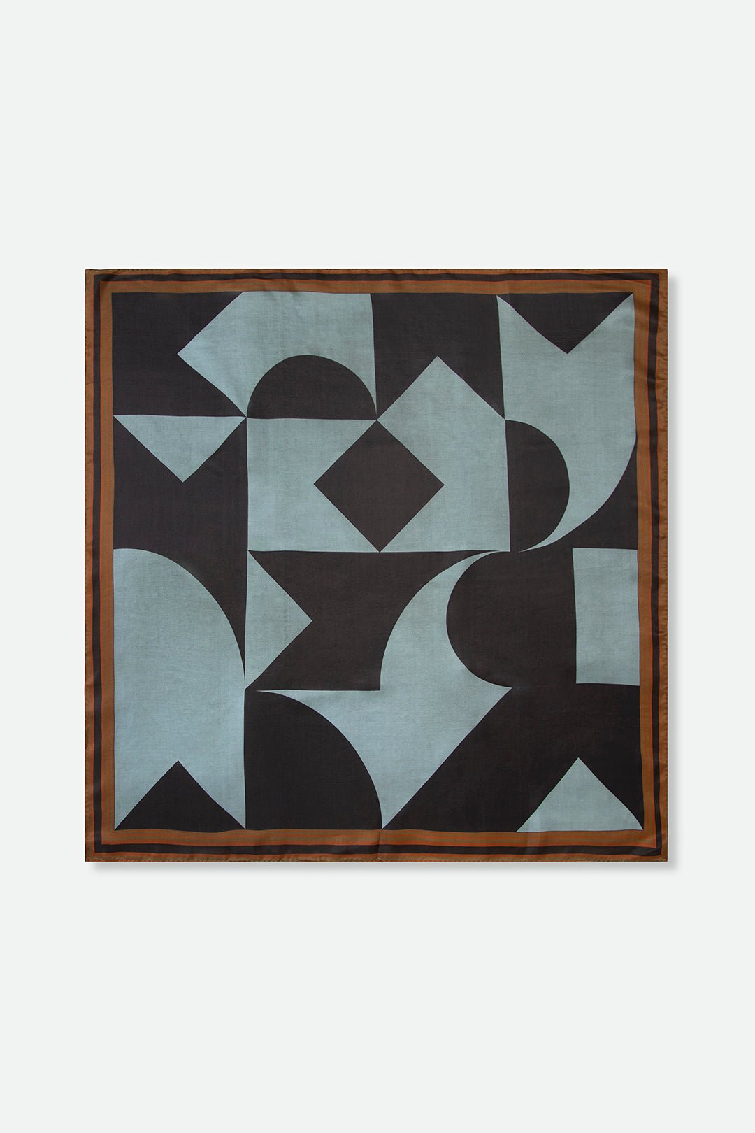 SILK TWILL SQUARE SCARF IN GEOMETRIC BLOCK - Jarbo
