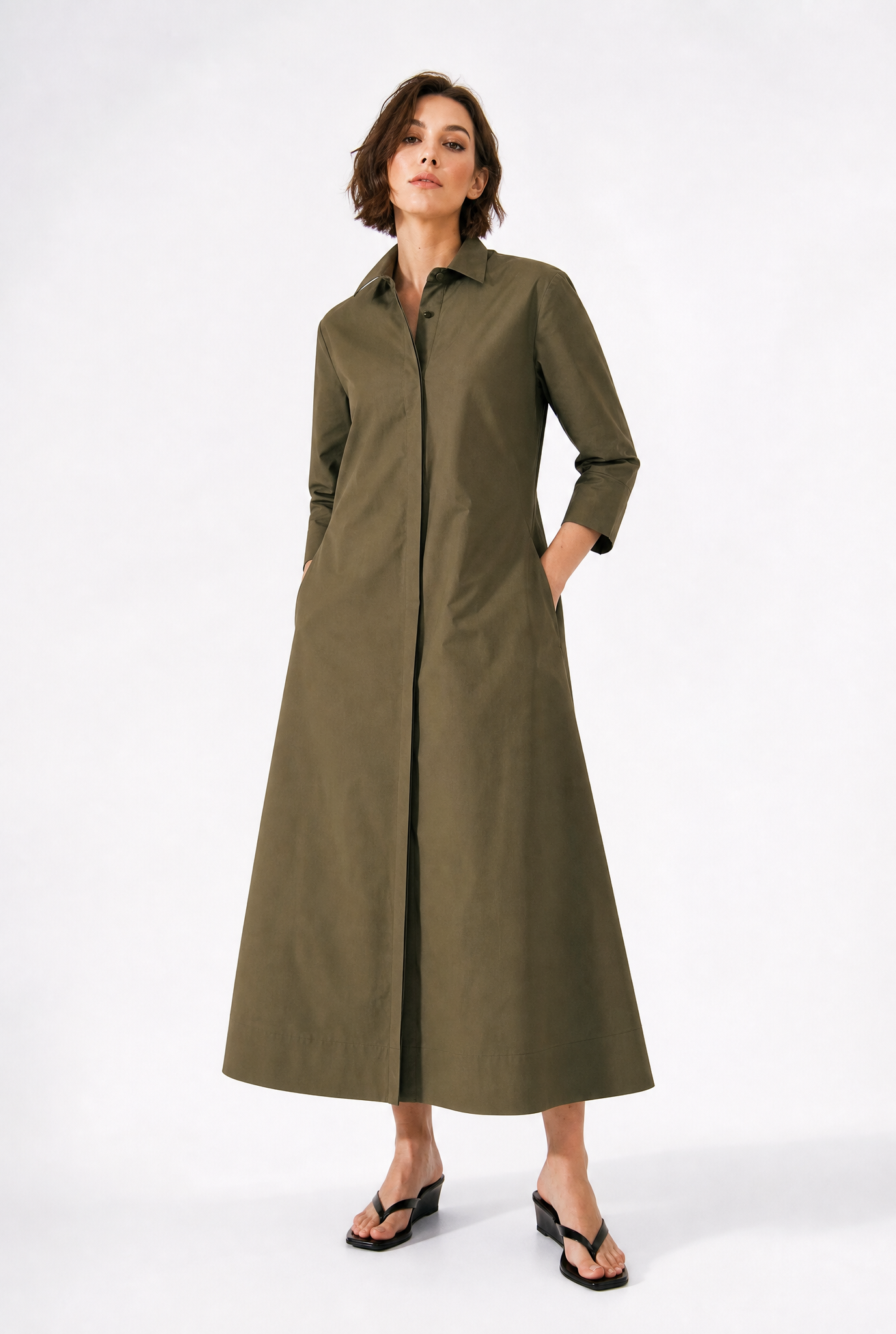 DAXTON DRESS IN ITALIAN FINE STRETCH COTTON