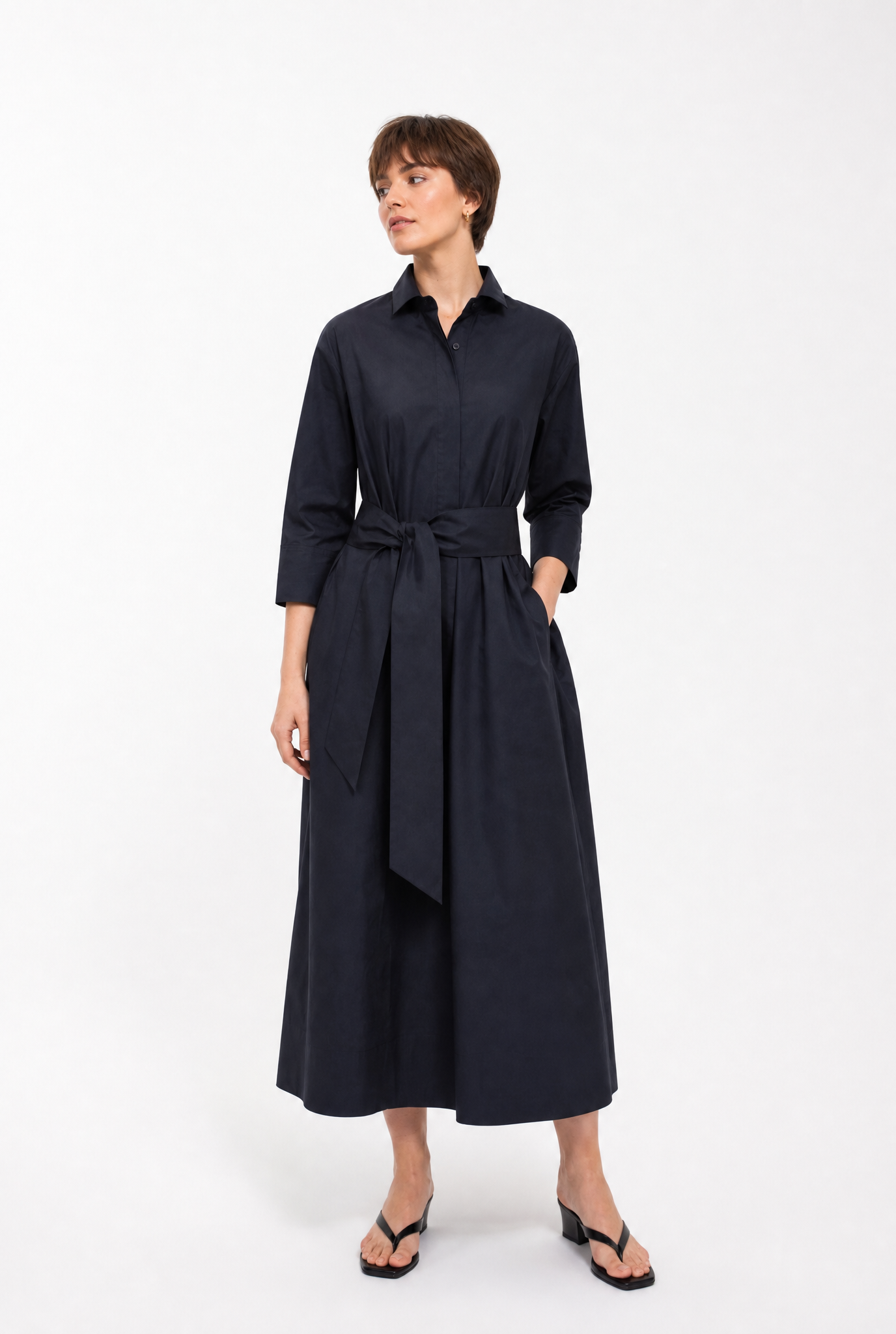 DAXTON DRESS IN ITALIAN FINE STRETCH COTTON