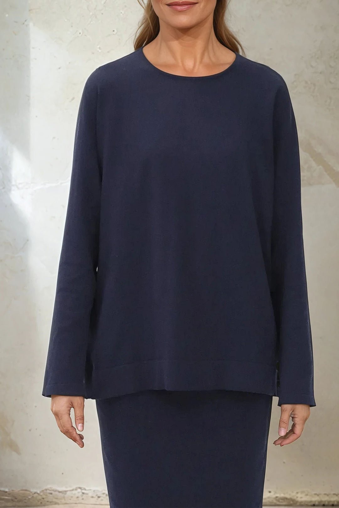 STEVIE LONG SLEEVE CREW IN KNIT PIMA COTTON - Jarbo