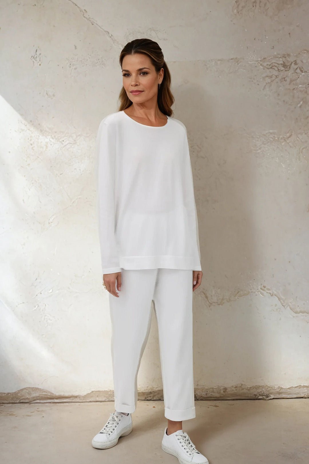 STEVIE LONG SLEEVE CREW IN KNIT PIMA COTTON - Jarbo