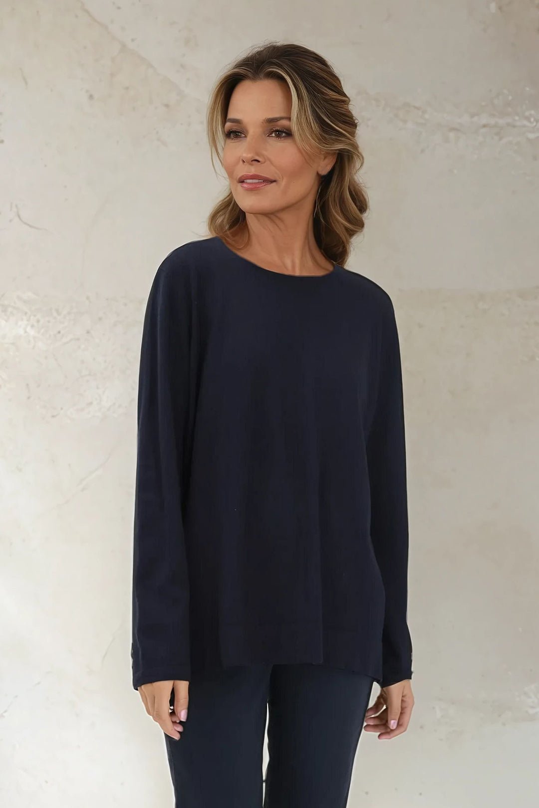 STEVIE LONG SLEEVE CREW IN KNIT PIMA COTTON - Jarbo