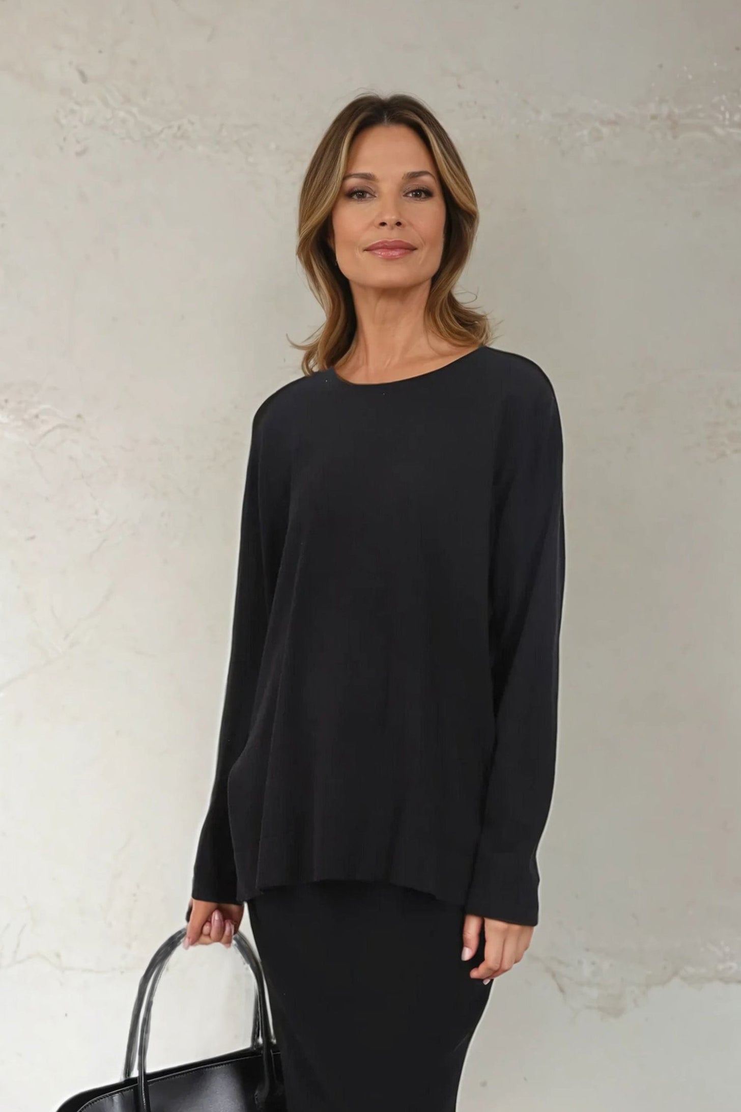 STEVIE LONG SLEEVE CREW IN KNIT PIMA COTTON - Jarbo