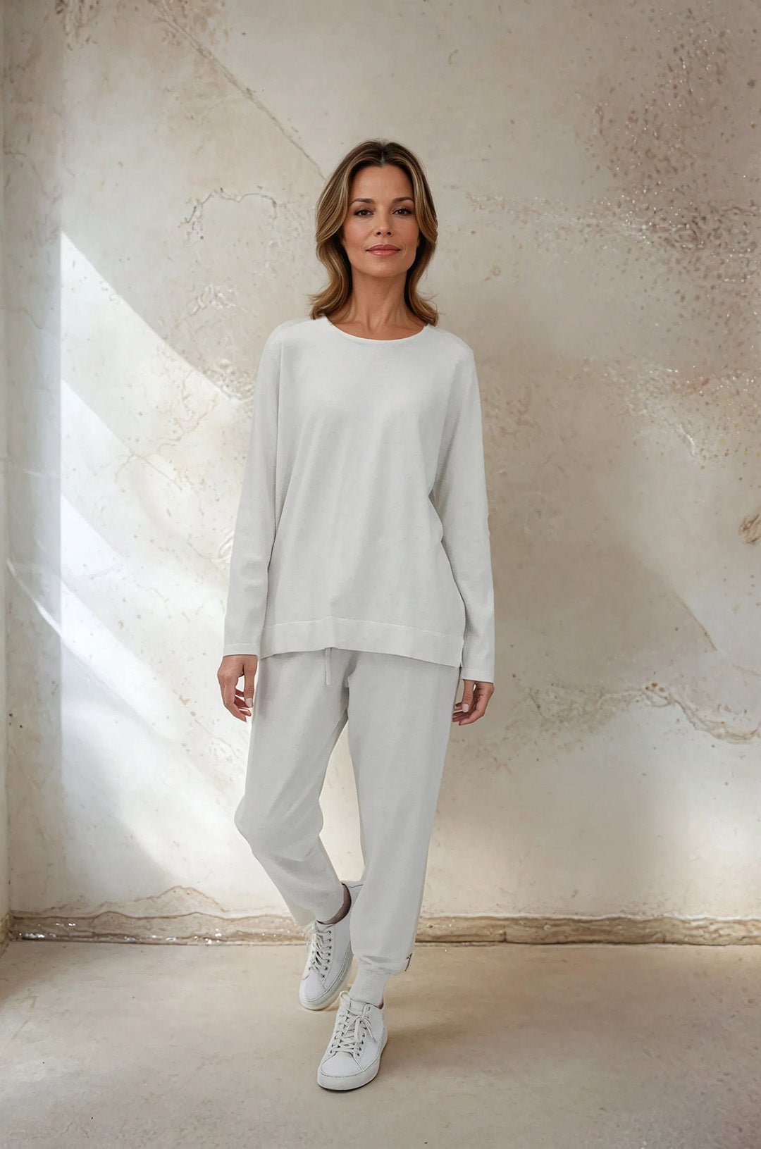 STEVIE LONG SLEEVE CREW IN KNIT PIMA COTTON - Jarbo